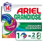 ARIEL Pods grandiose Lessive capsules éclatant 1 capsule = 2 14 capsules