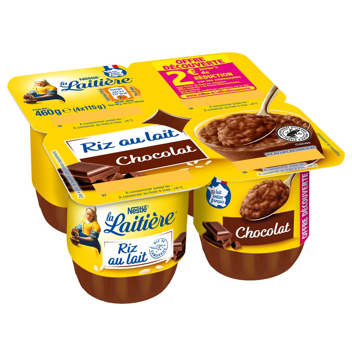 LA LAITIERE Riz au lait au chocolat 4x115g