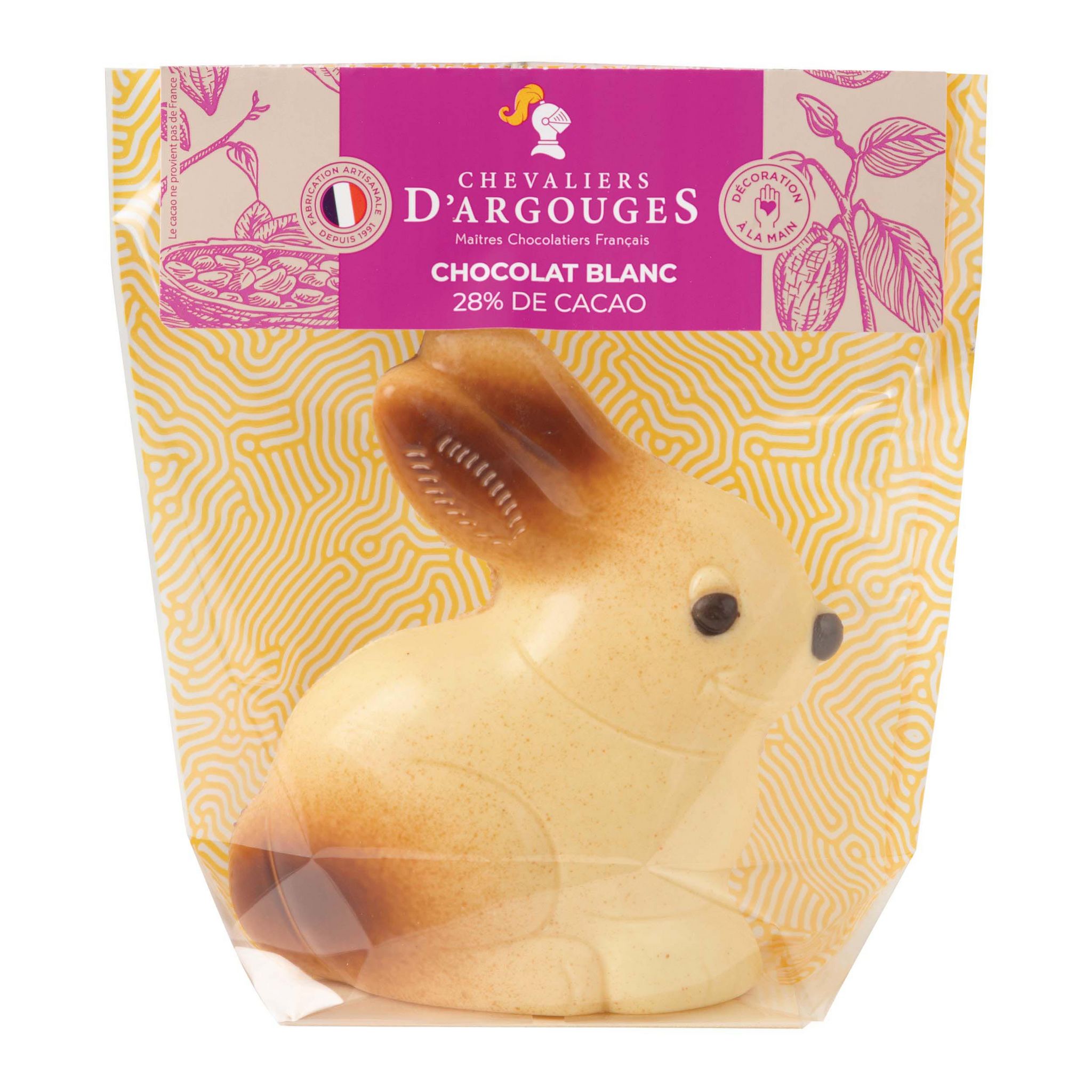 CHEVALIERS D'ARGOUGES Chocolat blanc 28% moulage lapin 115g