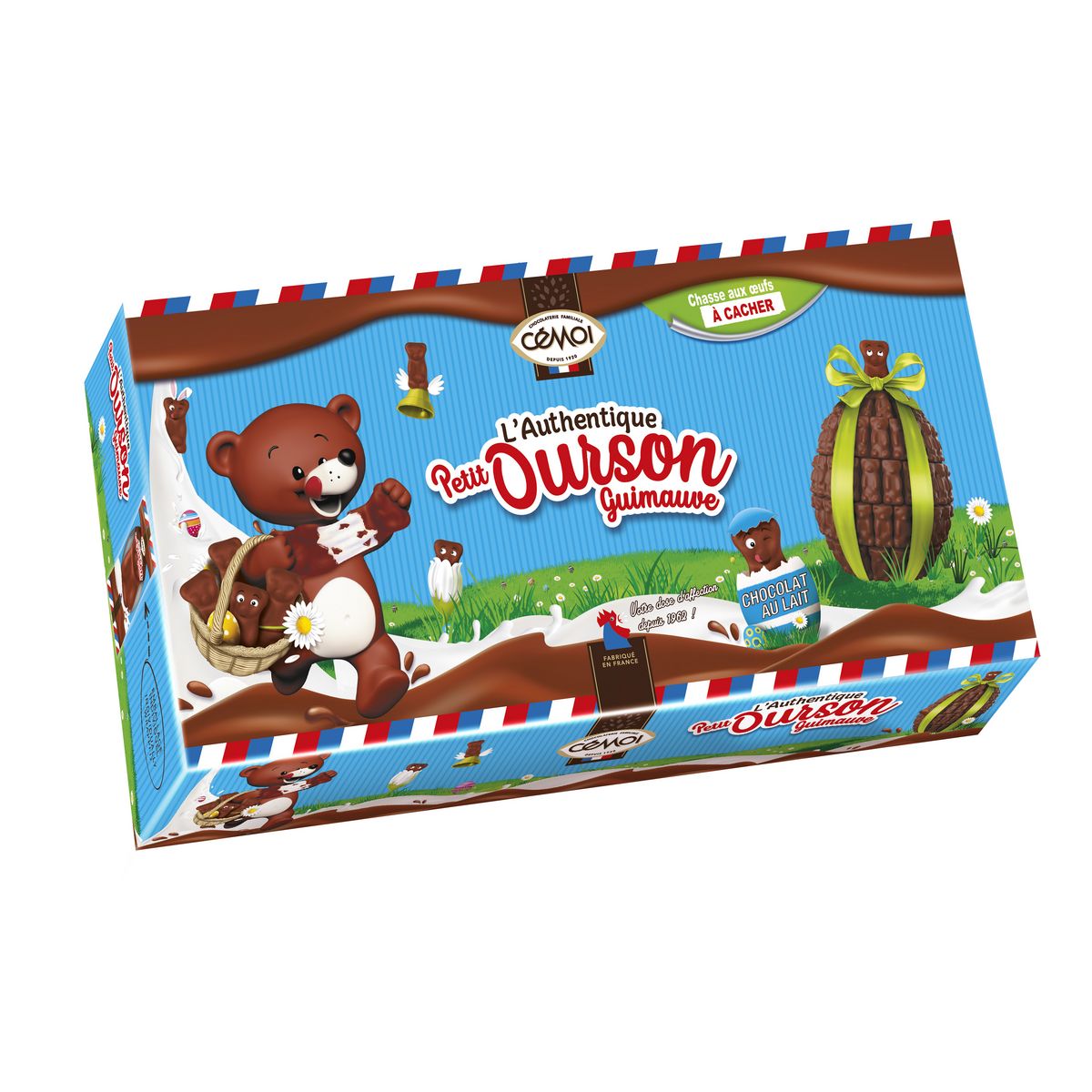 CEMOI Panier Petit Ourson au chocolat au lait et à la guimauve l'Authentique 135g