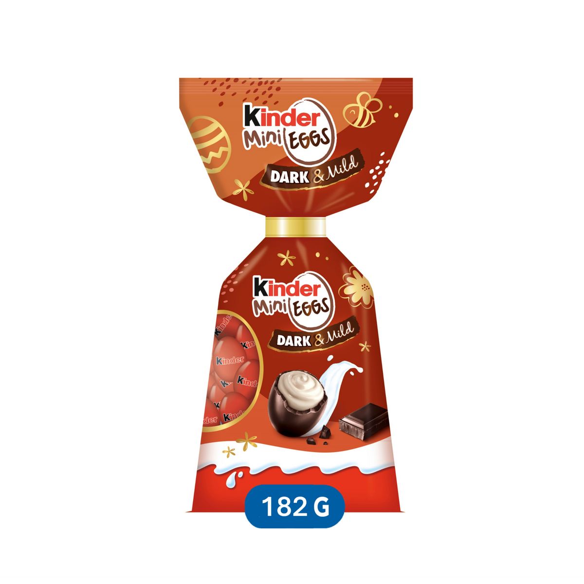 KINDER Petits oeufs au chocolat noir extra fourrés au lait Mini Eggs Dark & Mild 182g
