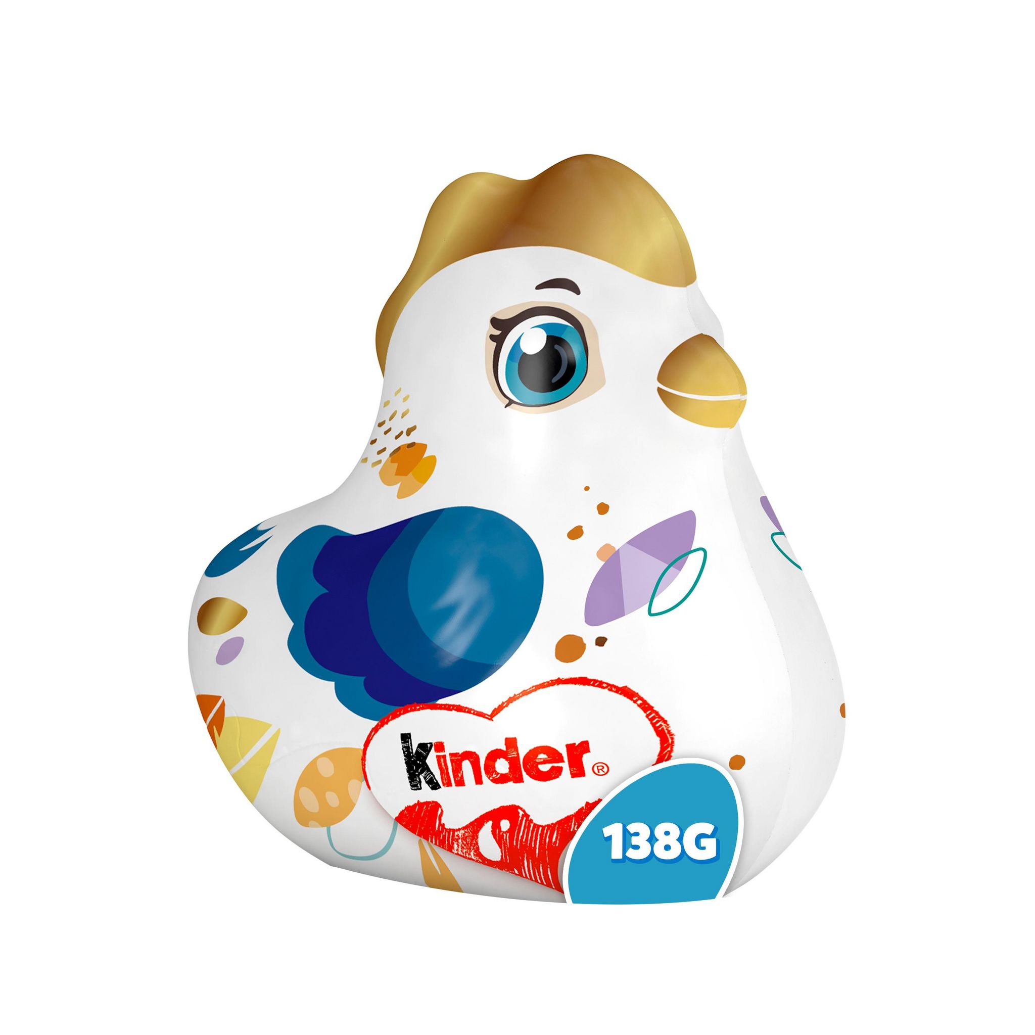 KINDER Chocolat au lait moulage poule blanche 138g