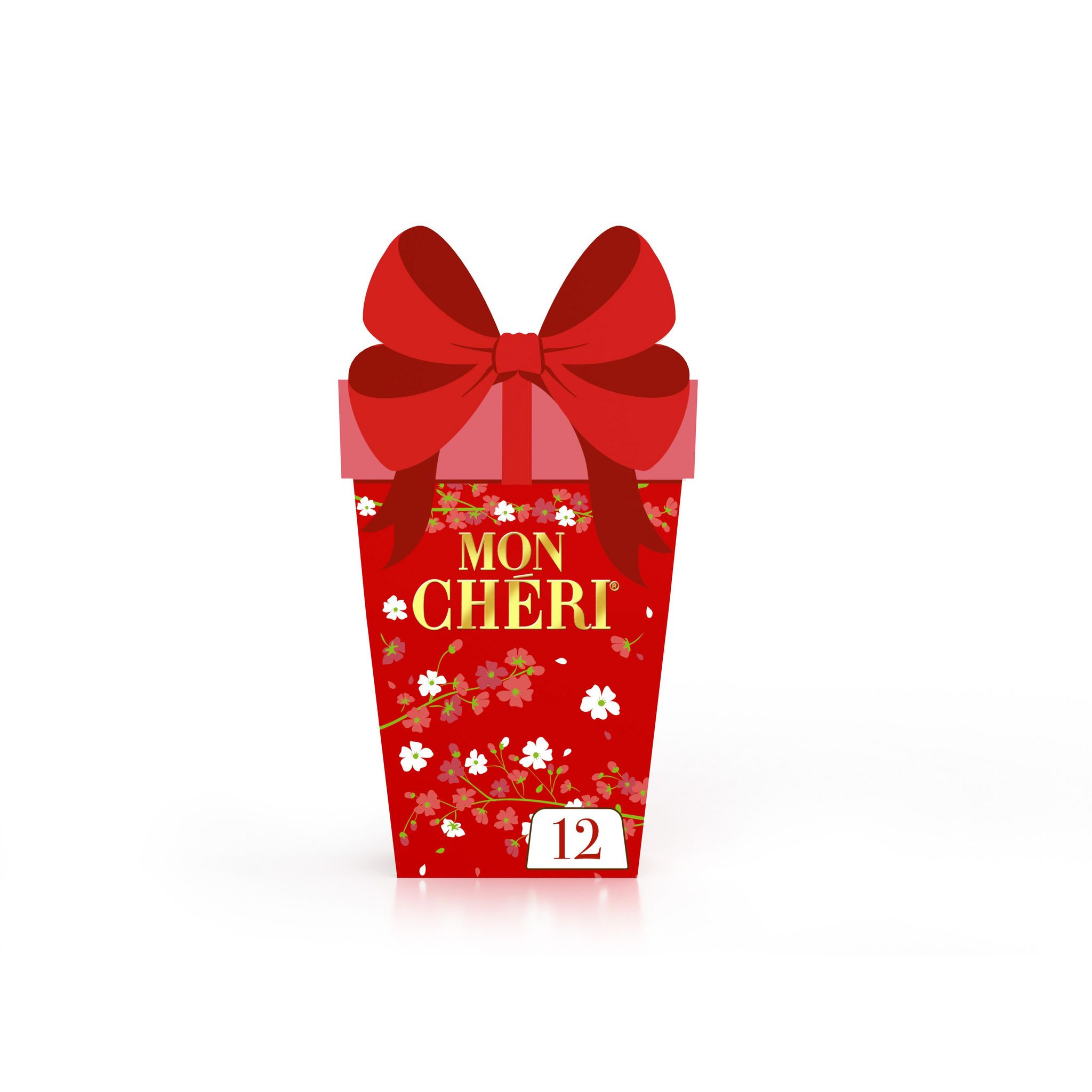 MON CHERI Bonbons de chocolat noir fourrés cerise et liqueur 12 bouchées 126g