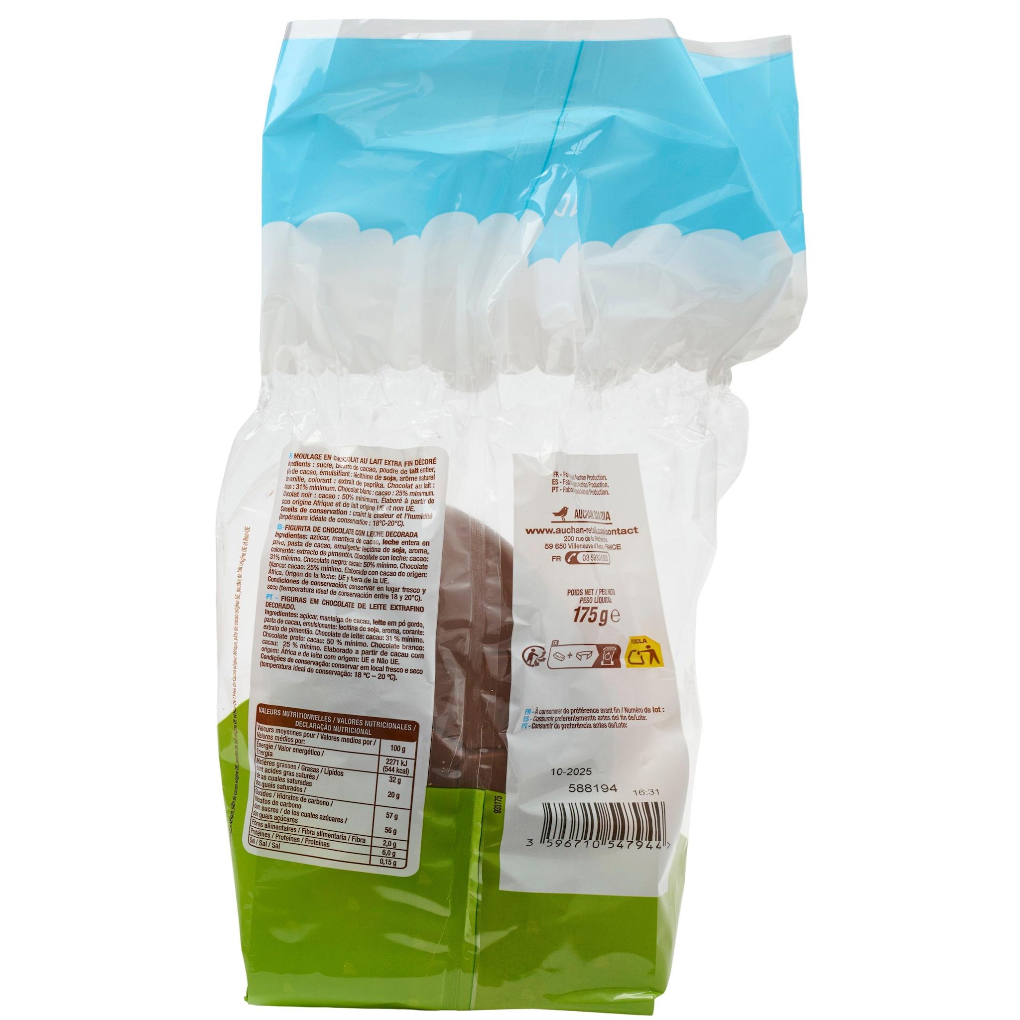 Voir la diapositive 2 : VENDOME Oeuf Poussin en chocolat au lait décoré 175g