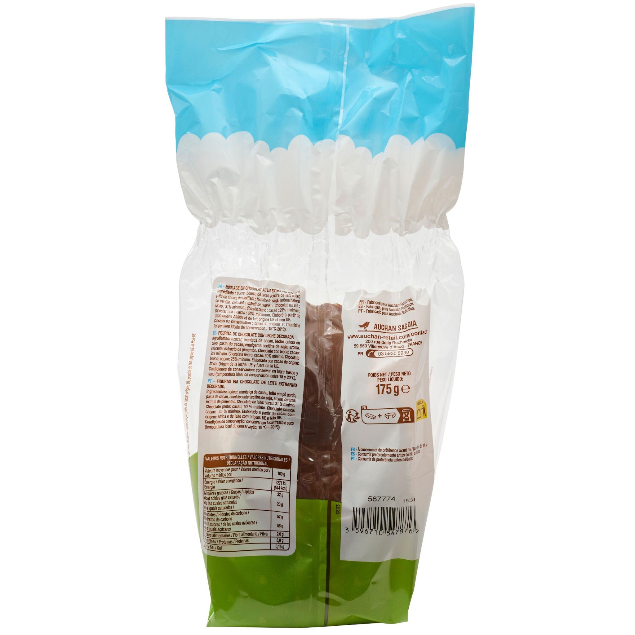 Voir la diapositive 2 : VENDOME Poule en chocolat au lait décorée 175g