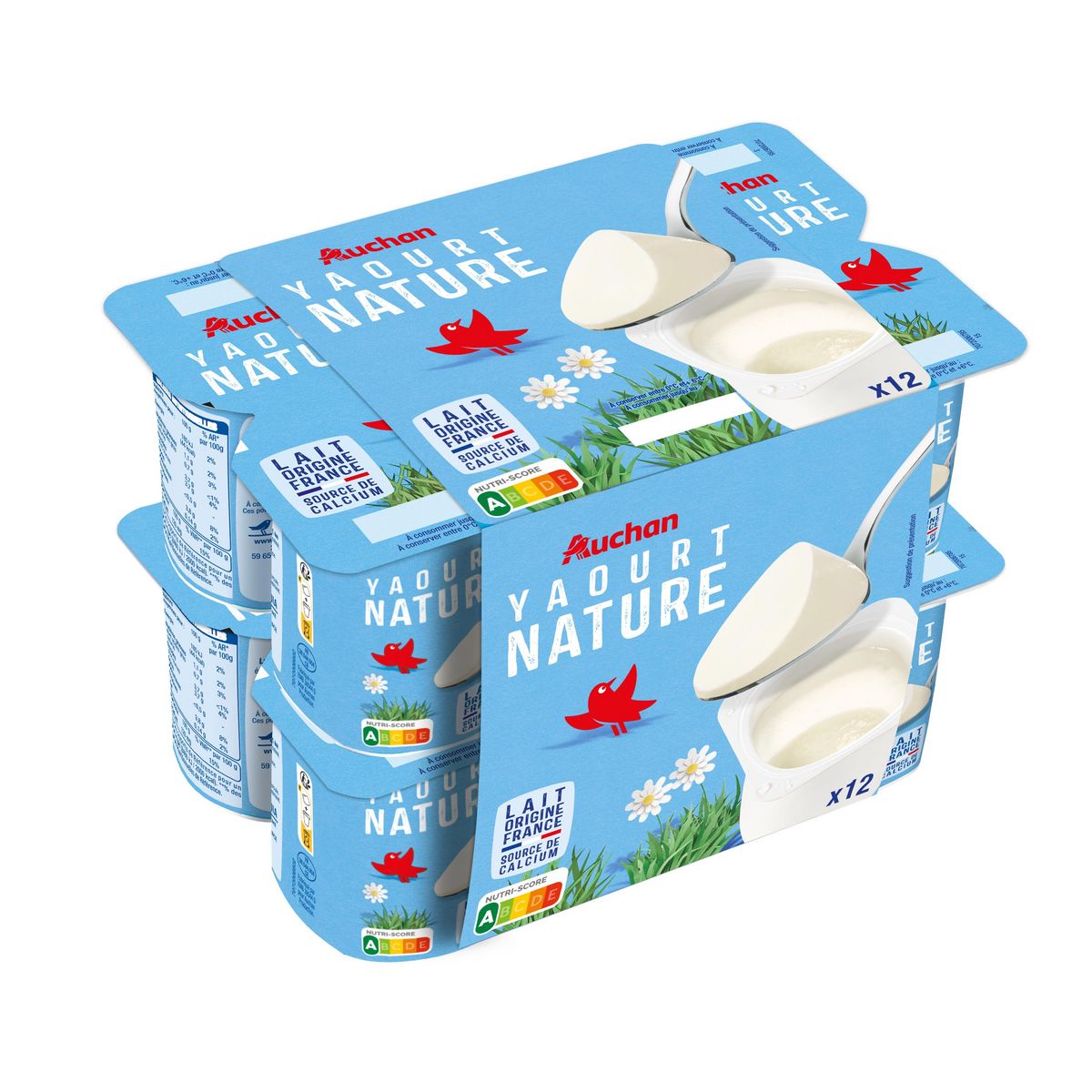 AUCHAN Yaourt nature 12x125g