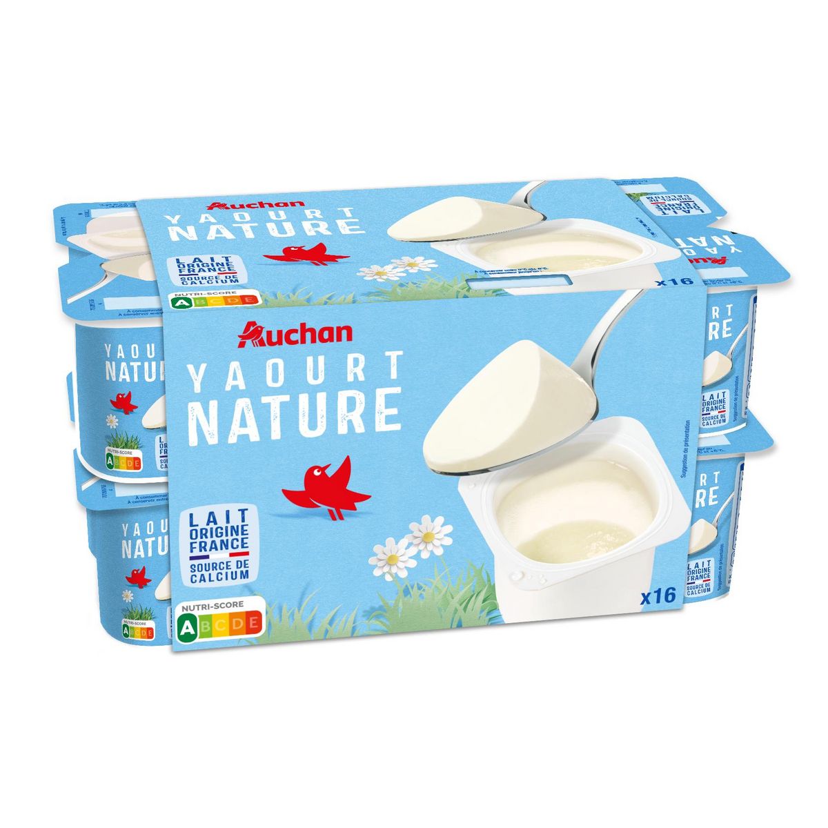 AUCHAN Yaourt nature 16x125g