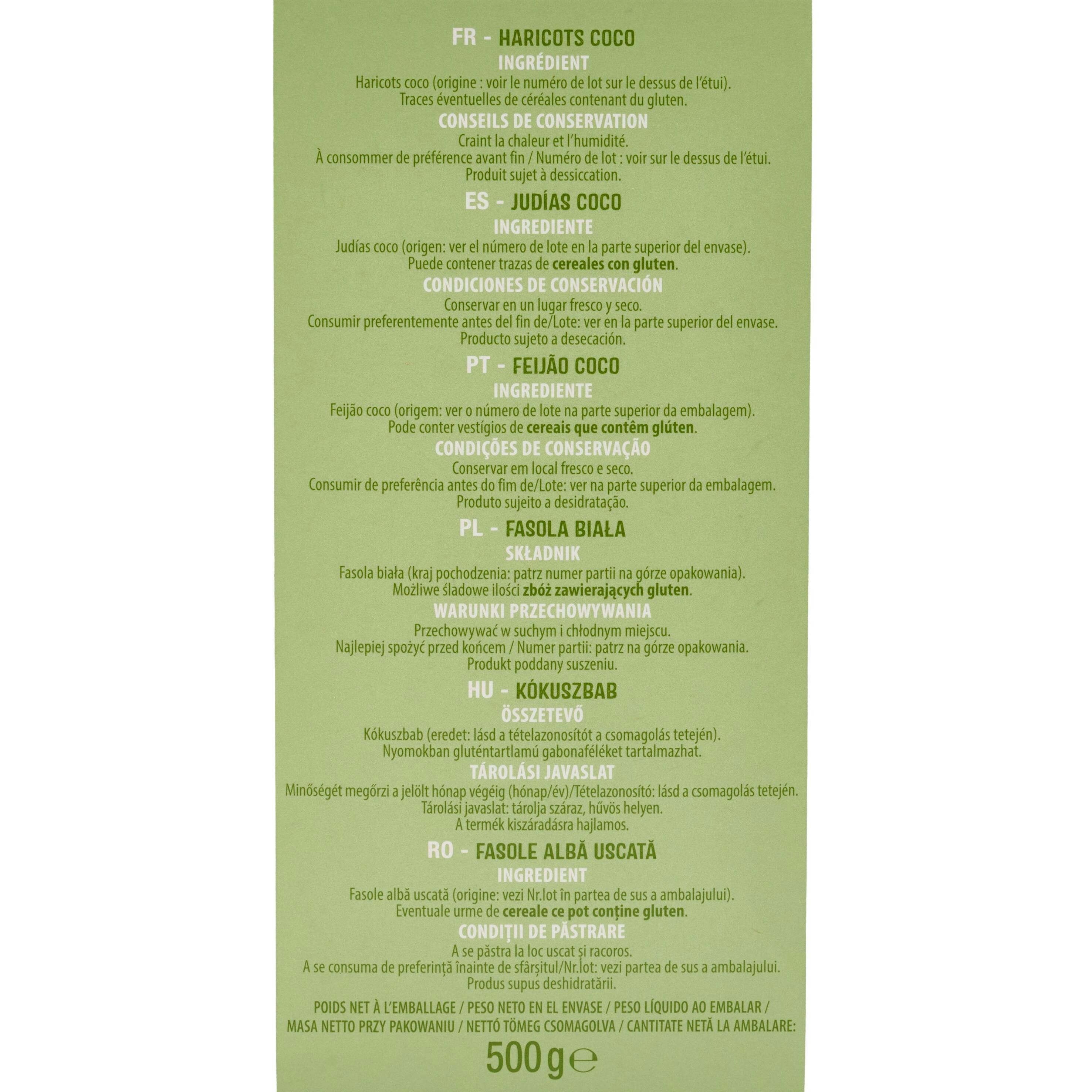 Voir la diapositive 4 : AUCHAN Haricots coco 500g