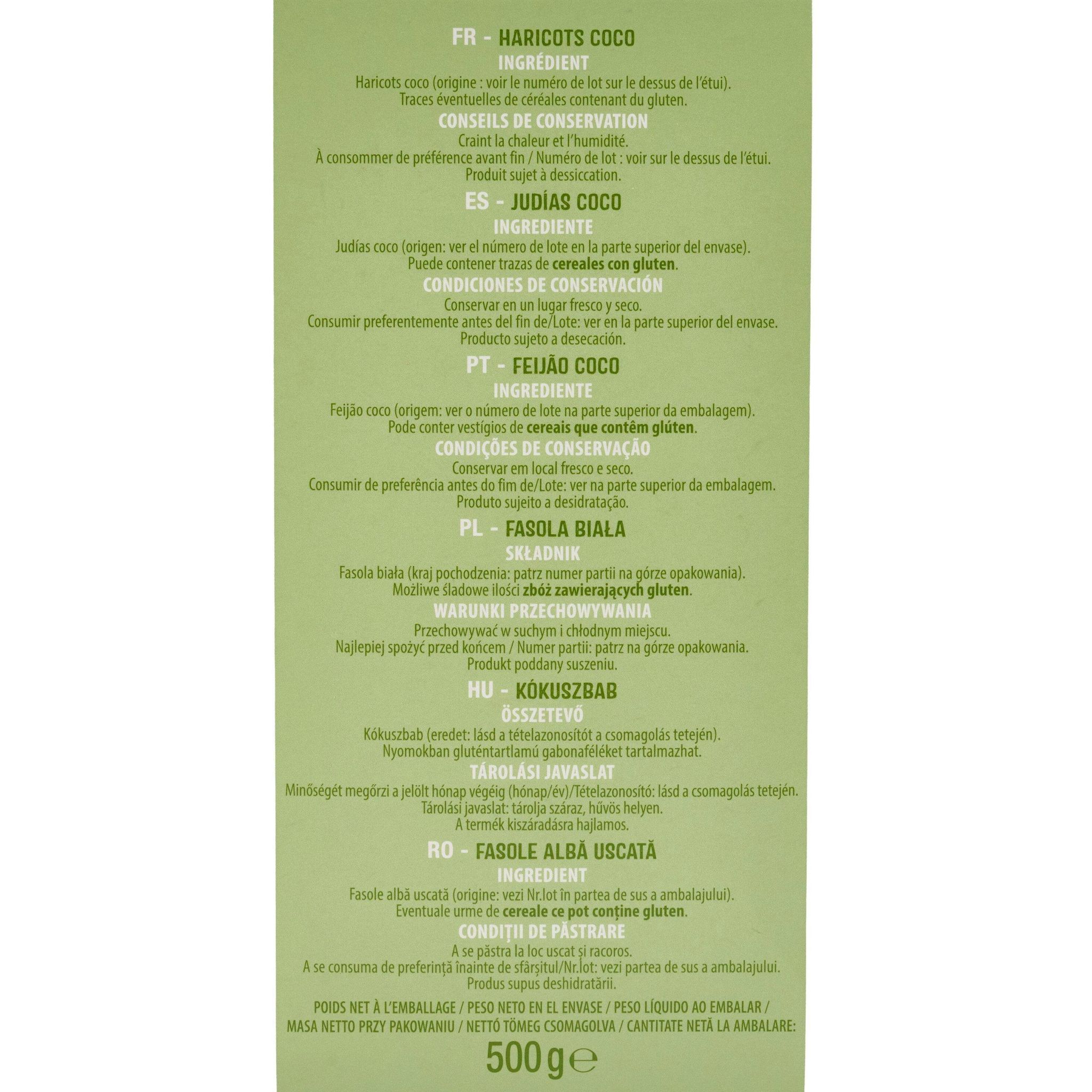 Voir la diapositive 5 : AUCHAN Haricots coco 500g