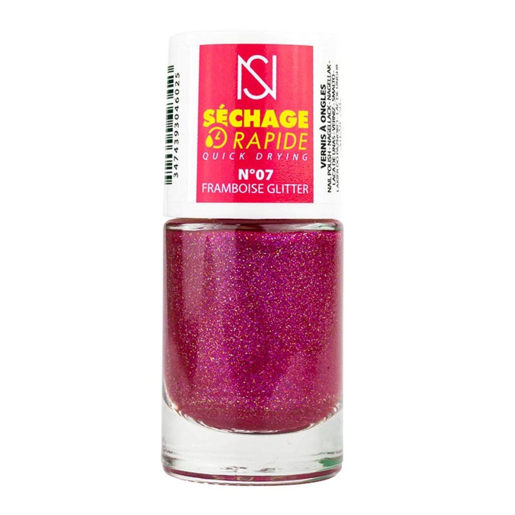 NS Vernis à ongles séchage rapide 07 framboise glitter 10ml
