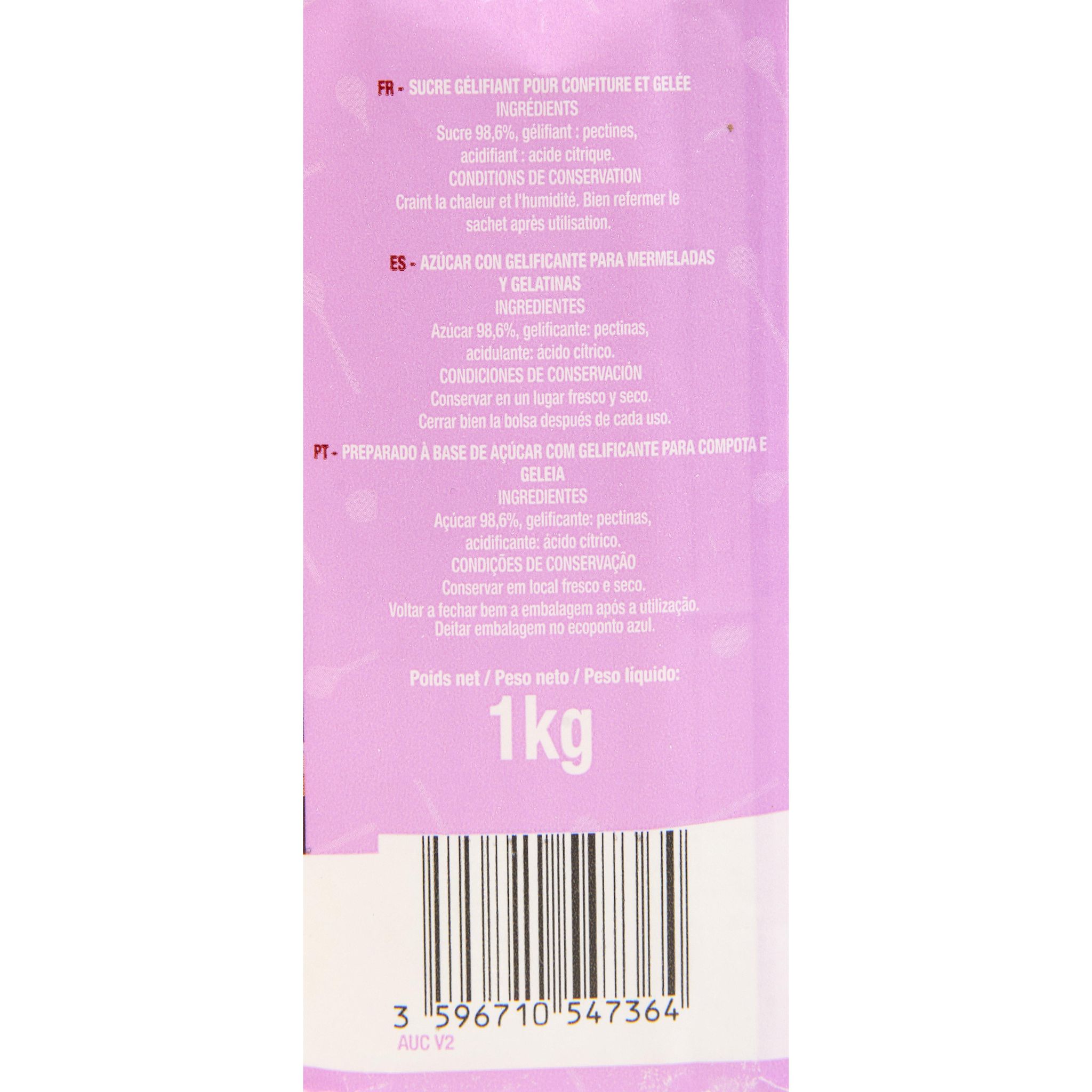 Voir la diapositive 3 : AUCHAN Sucre spécial confiture 1kg