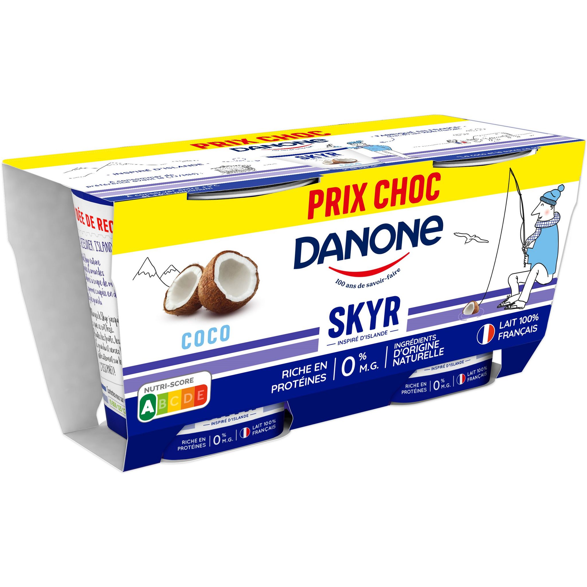 DANONE Skyr à la noix de coco 0% MG 2x140g