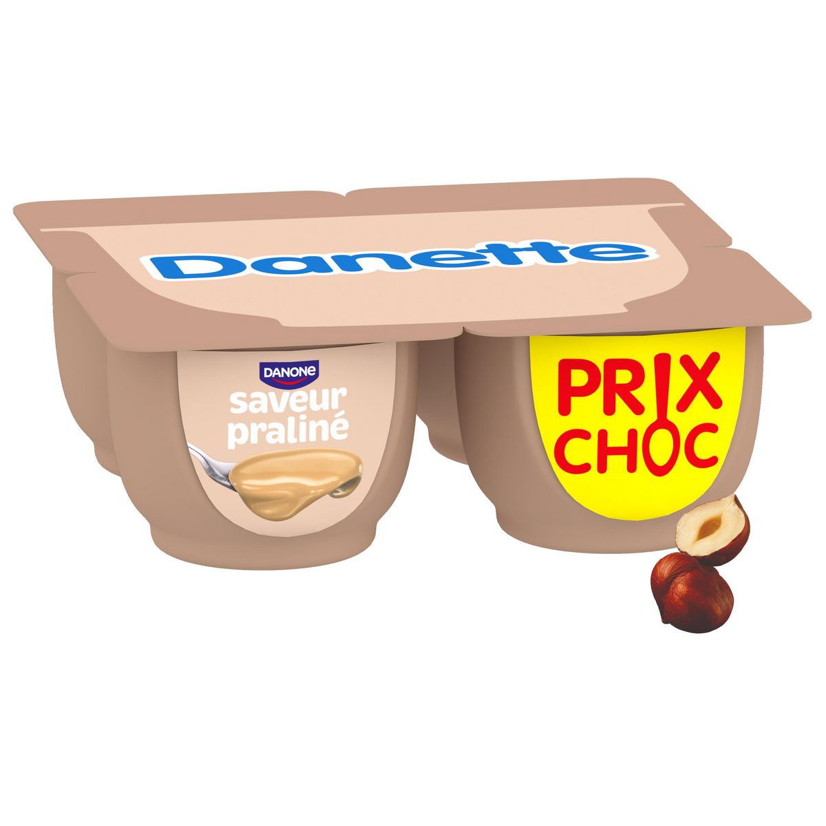 DANETTE Crème dessert saveur praliné 4x125g