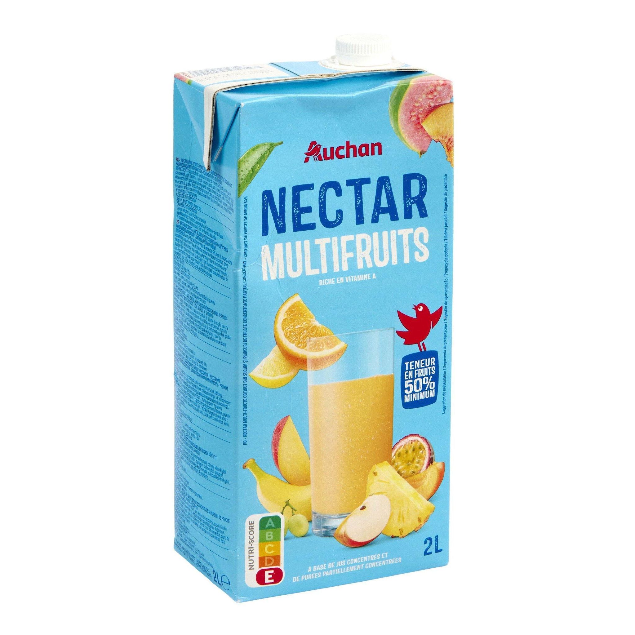 Voir la diapositive 3 : AUCHAN Nectar multifruits brique 2l