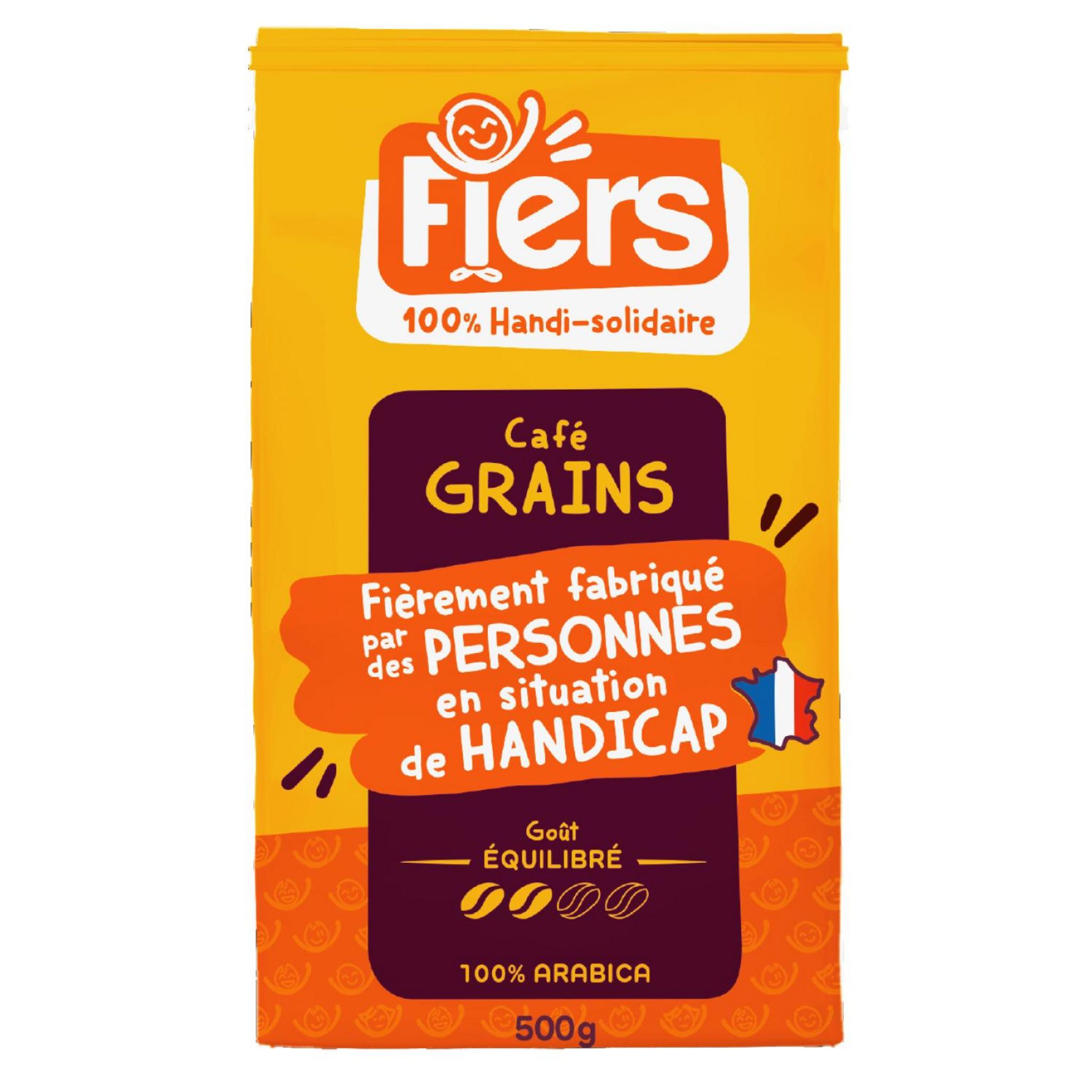 FIERS Café en grains pur arabica goût équilibré 500g