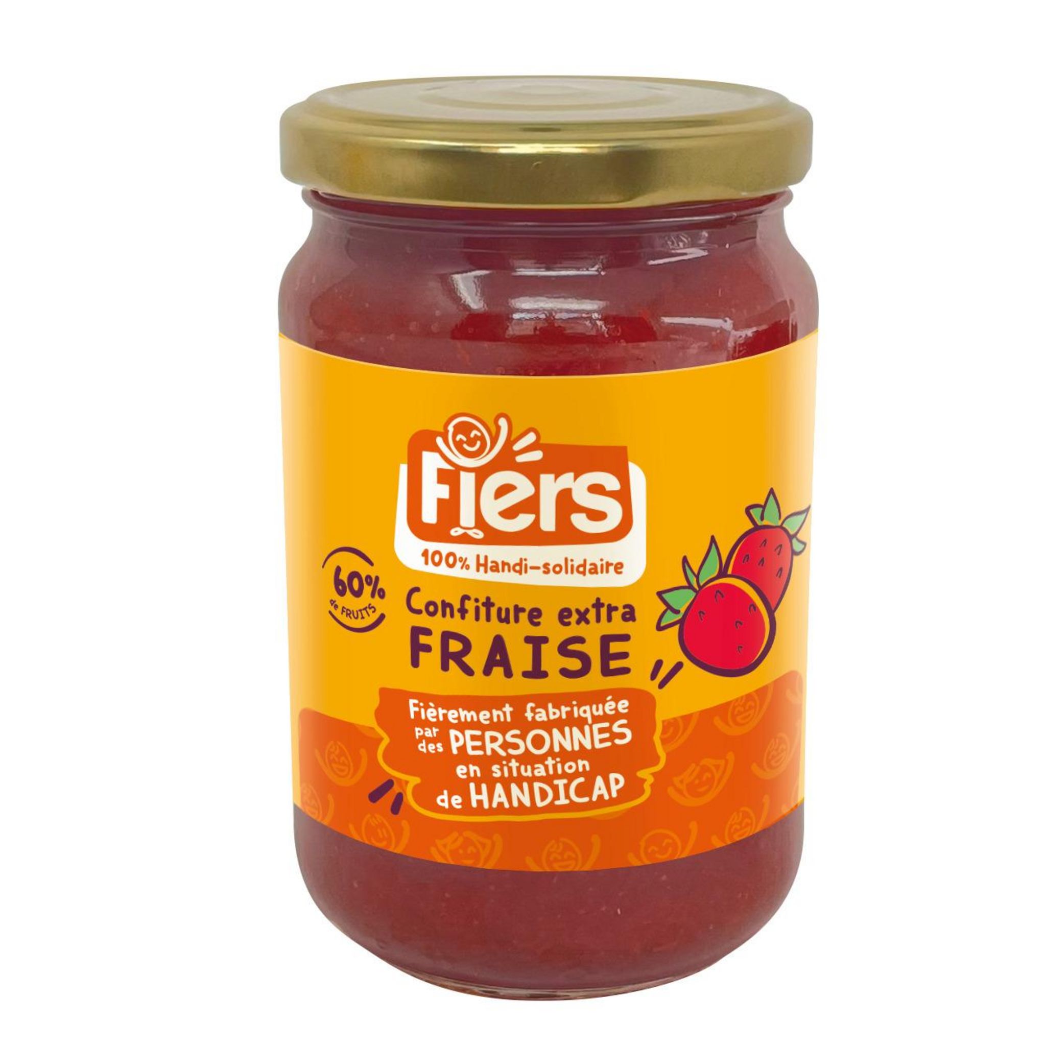 Voir la diapositive 2 : FIERS Confiture extra de fraise 60% de fruits 350g