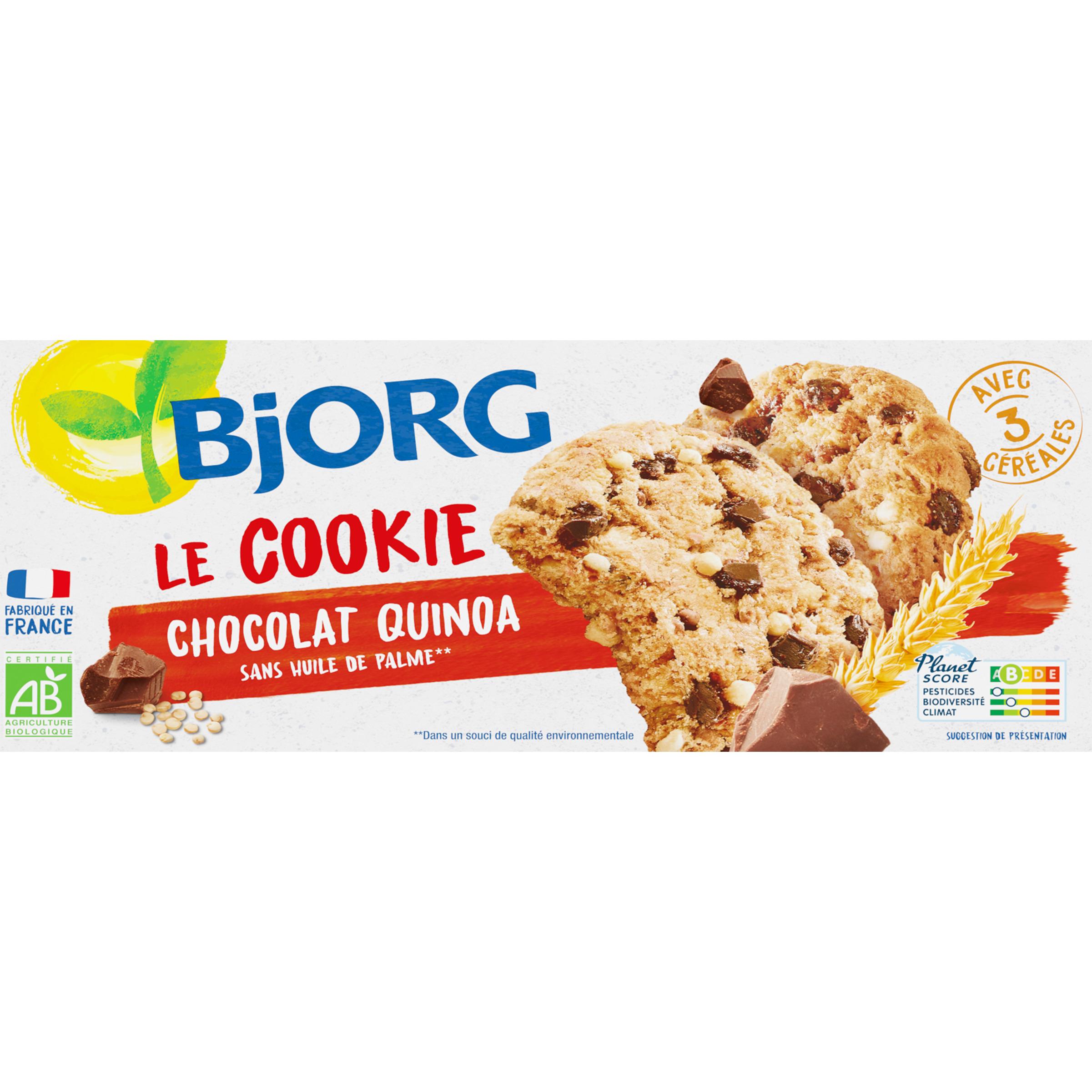 Voir la diapositive 3 : BJORG Cookies aux pépites de chocolat et au quinoa soufflé sans huile de palme bio 175g