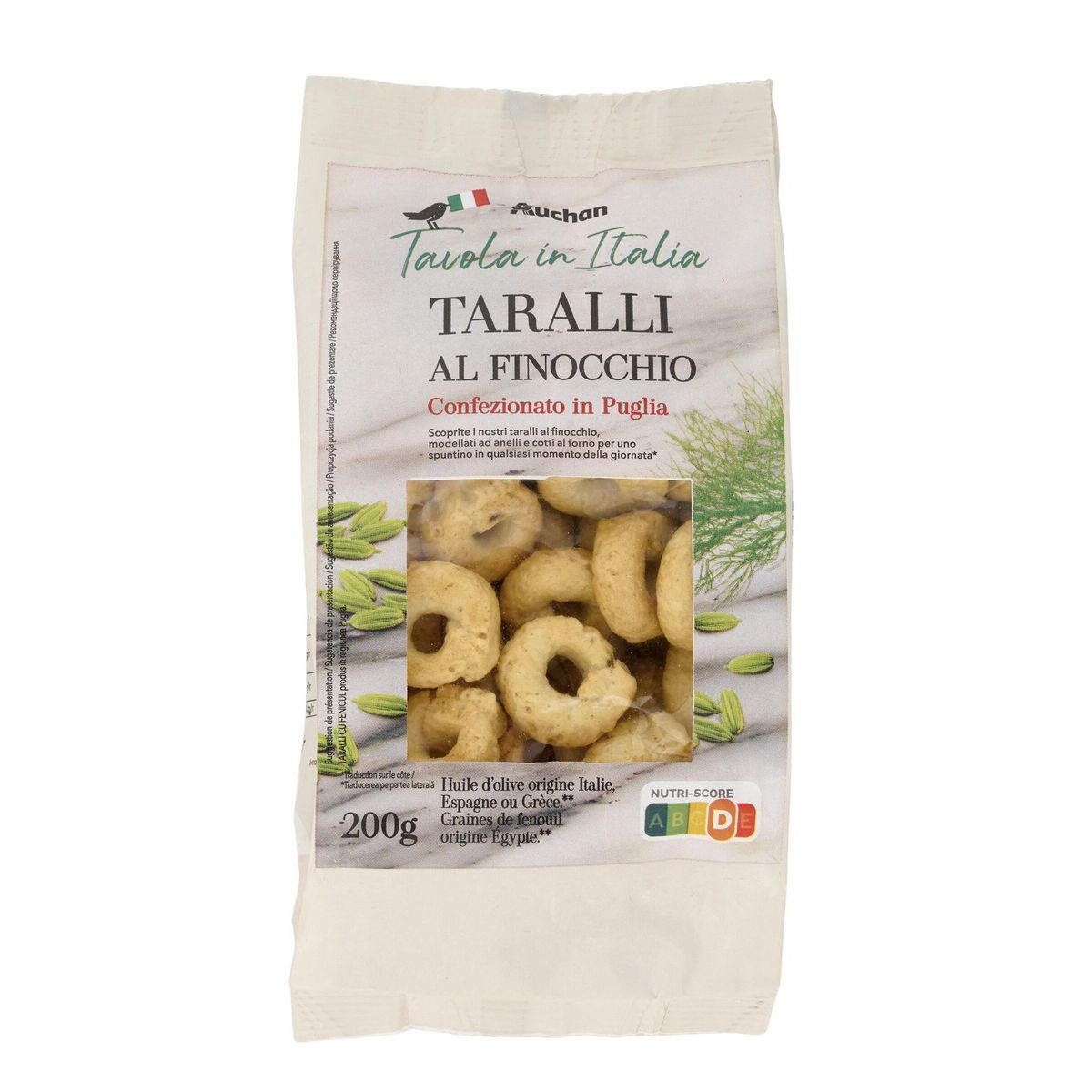 AUCHAN TAVOLA IN ITALIA Taralli au fenouil 200g