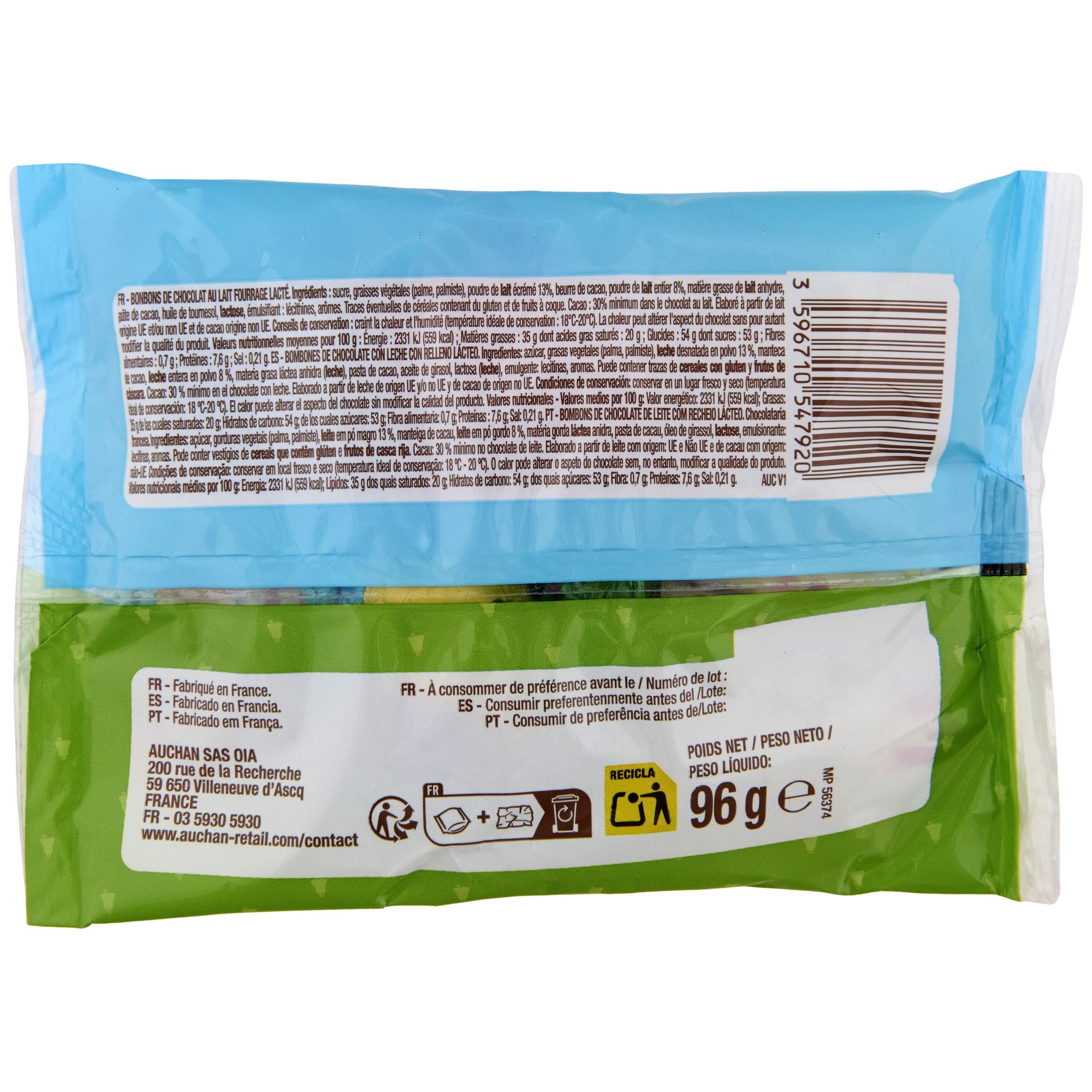 Voir la diapositive 2 : VENDOME Figurines au chocolat au lait coussin 96g