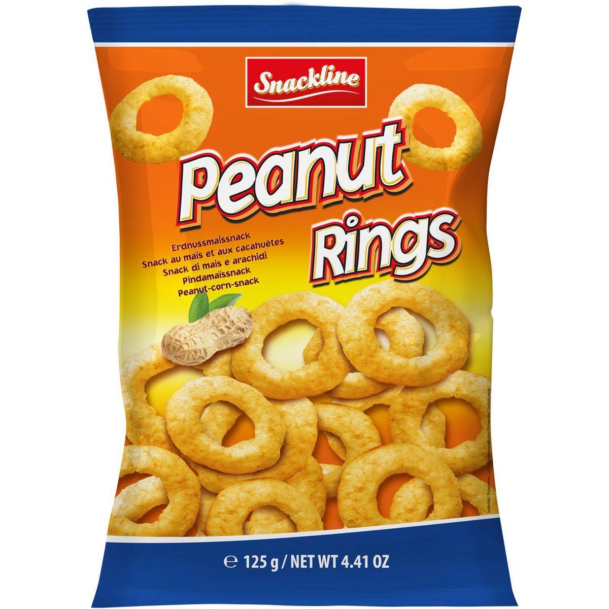SNACKLINE Peanut Rings snack au maïs et aux cacahuètes 125g