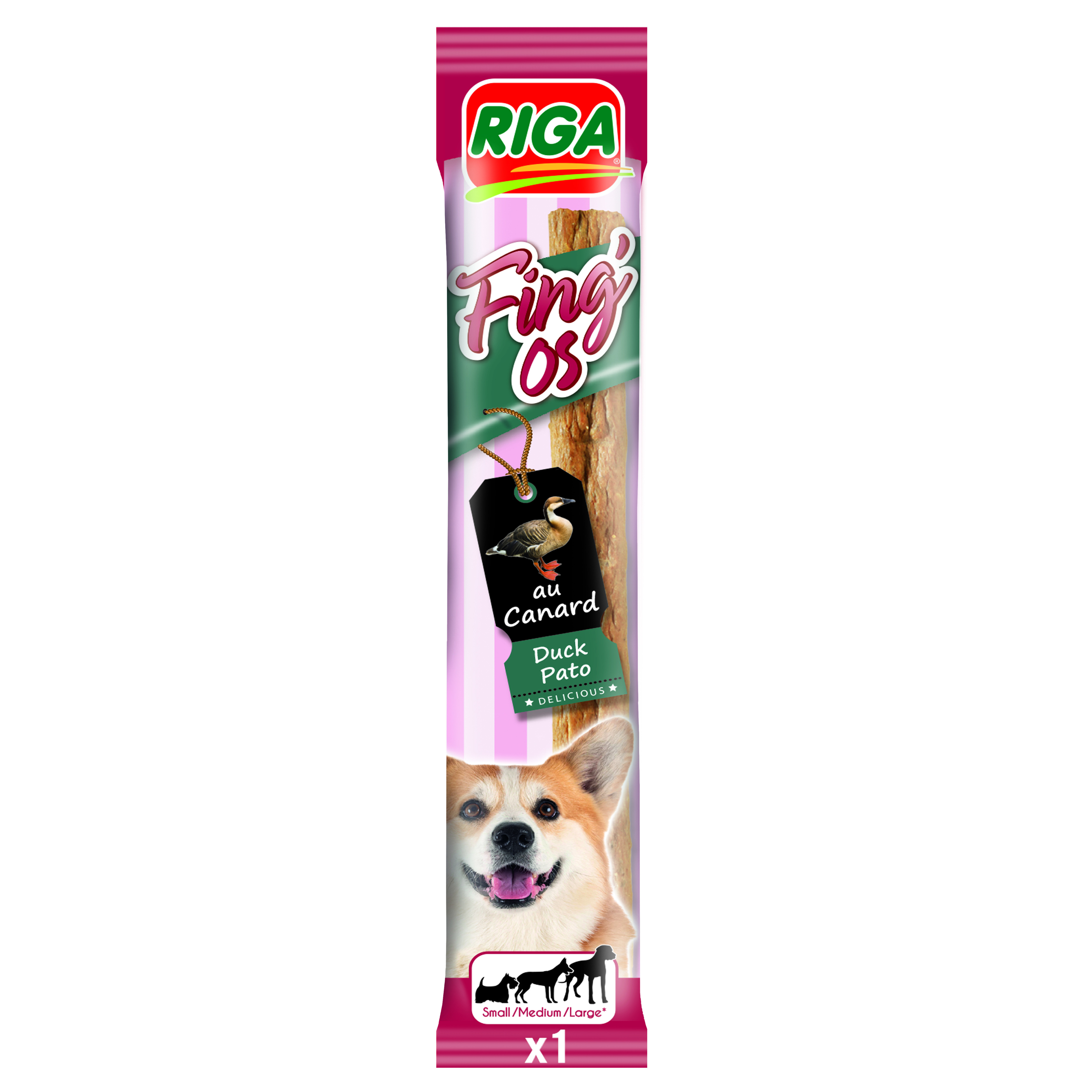 RIGA Fing'os au canard pour chien 1 pièce 12g