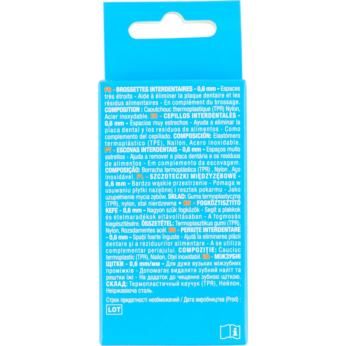 AUCHAN Brossettes interdentaires 0.6mm 6 brossettes+1 capot