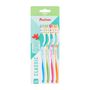 Voir la diapositive 2 : AUCHAN Brosses à dents classic gratte langue souple 4 pièces