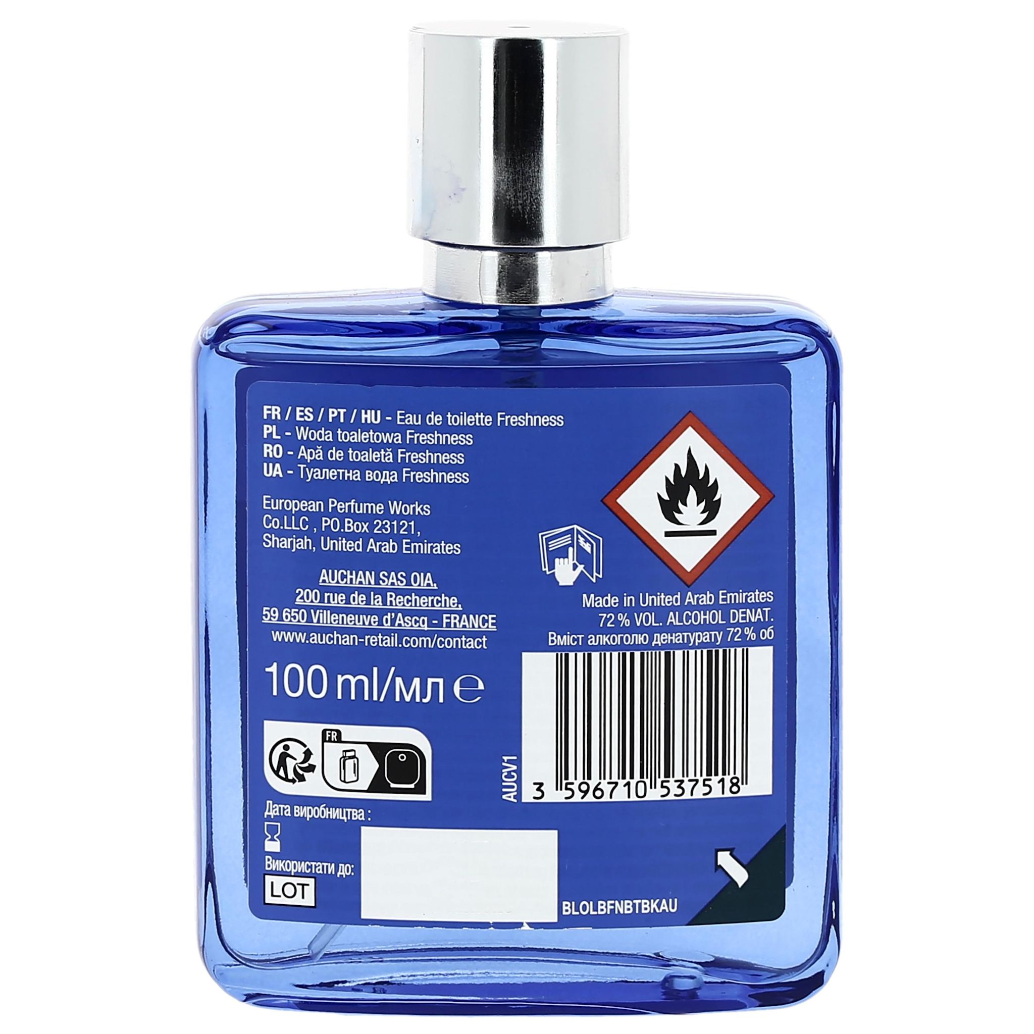 Voir la diapositive 2 : COSMIA Eau de toilette freshness parfum frais et boisé 100ml