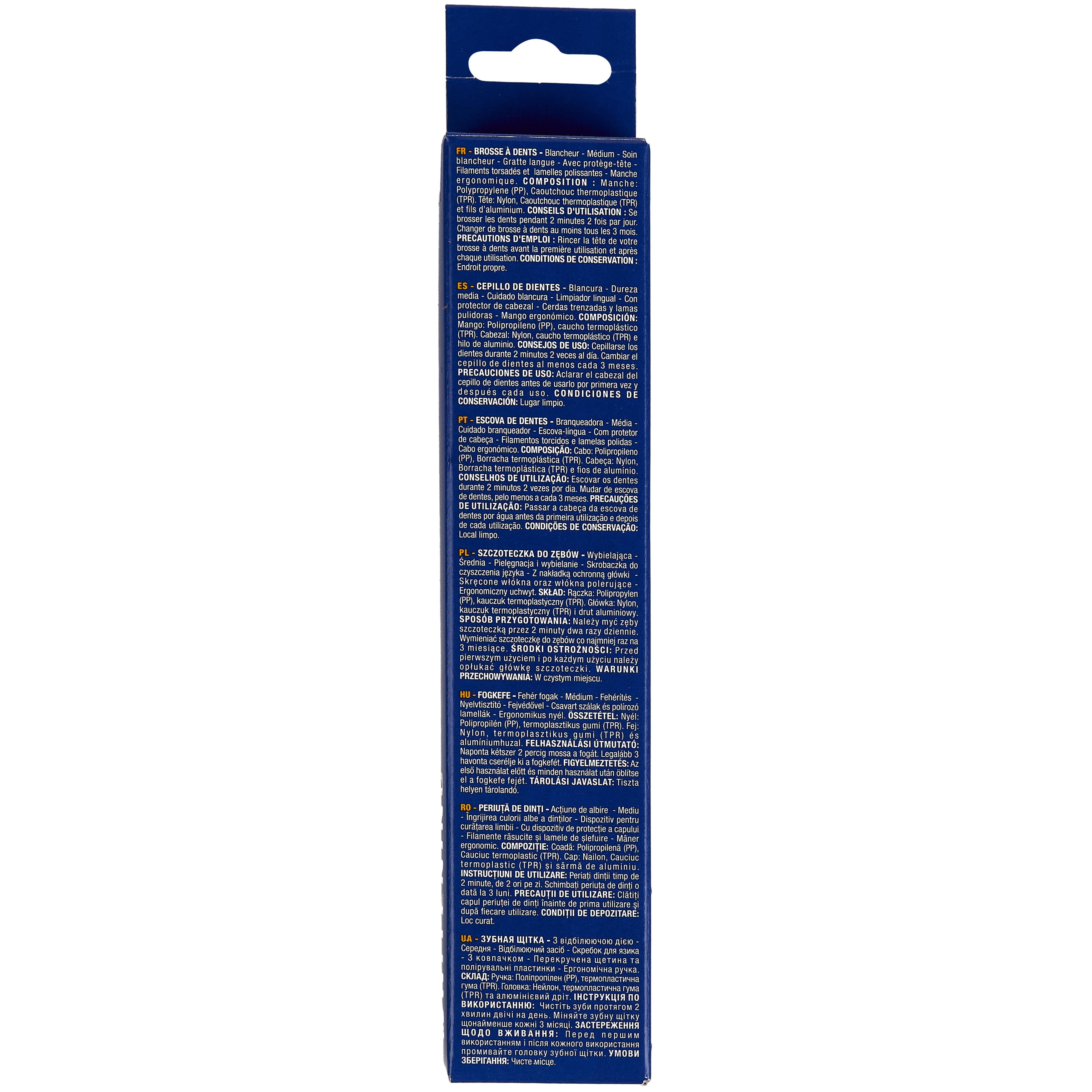 Voir la diapositive 4 : AUCHAN Brosse à dents blancheur médium 2 pièces