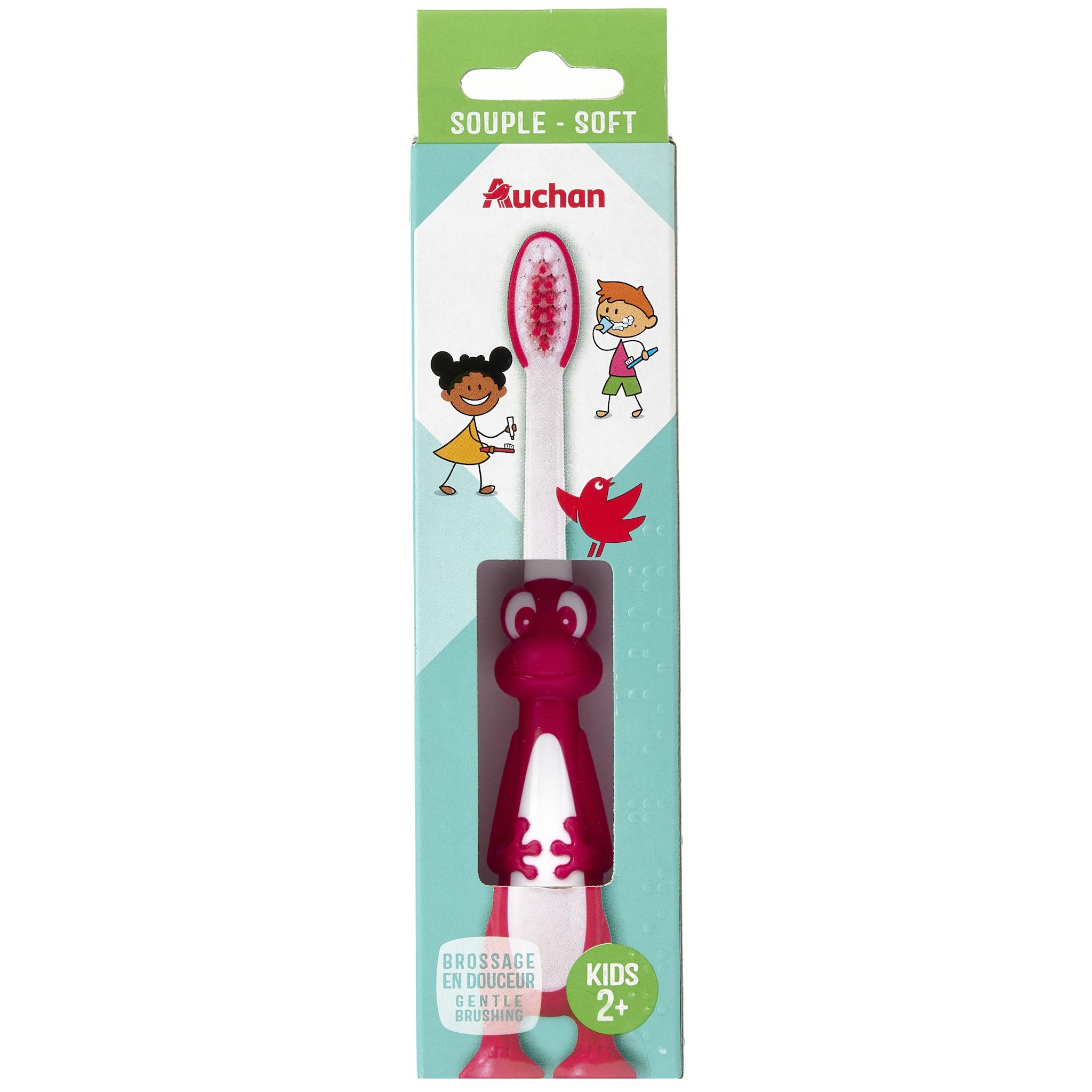 Voir la diapositive 5 : AUCHAN Brosse à dents kids 2+ grenouille souple 1 pièce