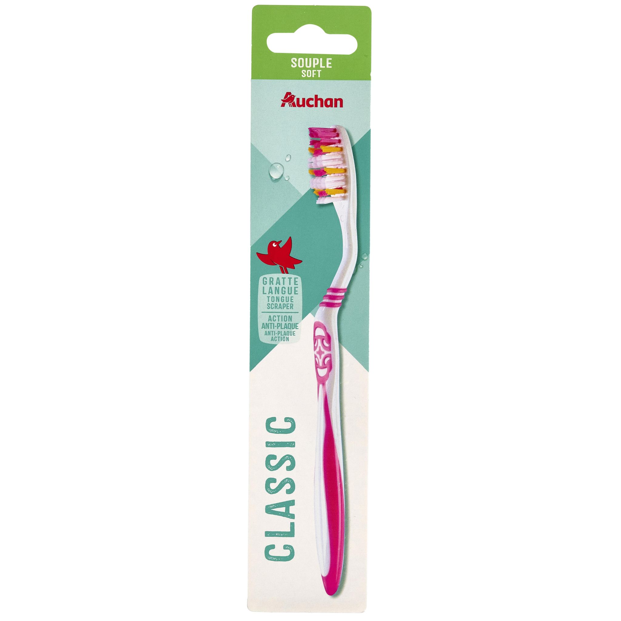 Voir la diapositive 6 : AUCHAN Brosse à dents classic souple 1 pièce