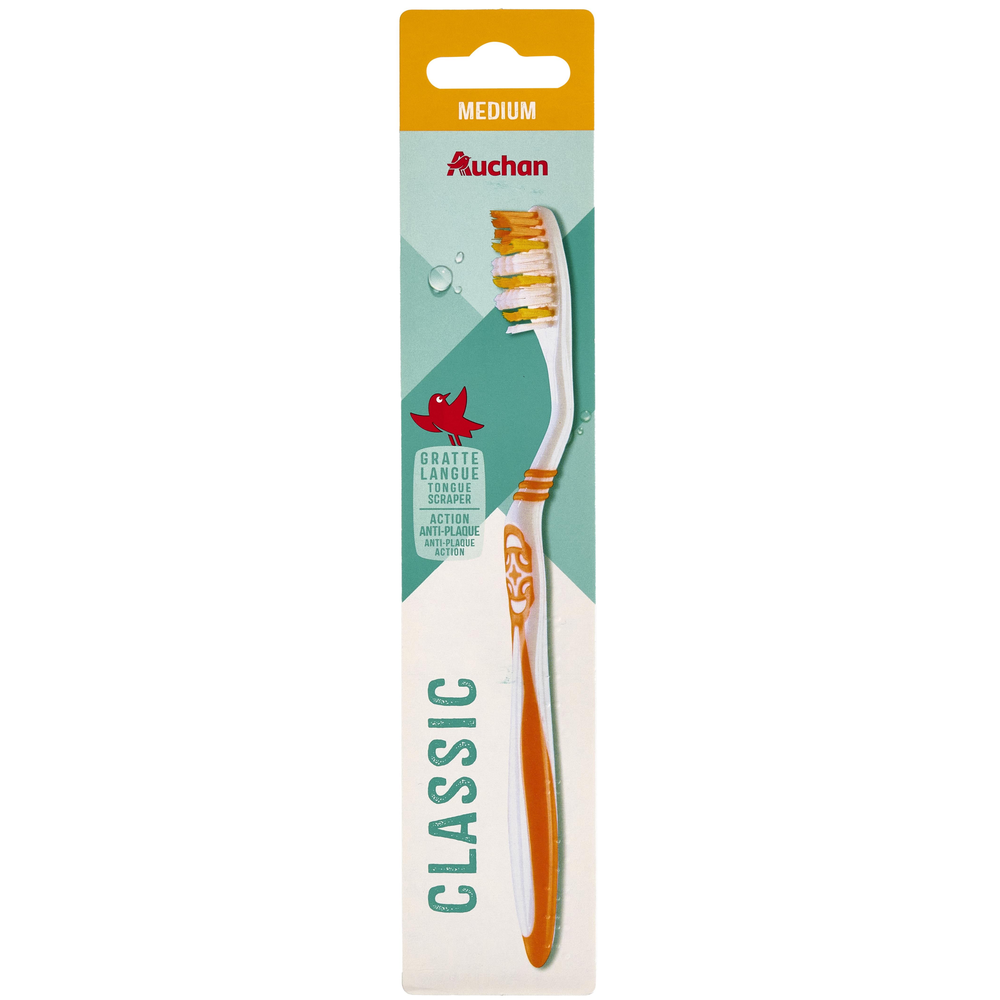 Voir la diapositive 3 : AUCHAN Brosses à dents classic medium 1 pièce