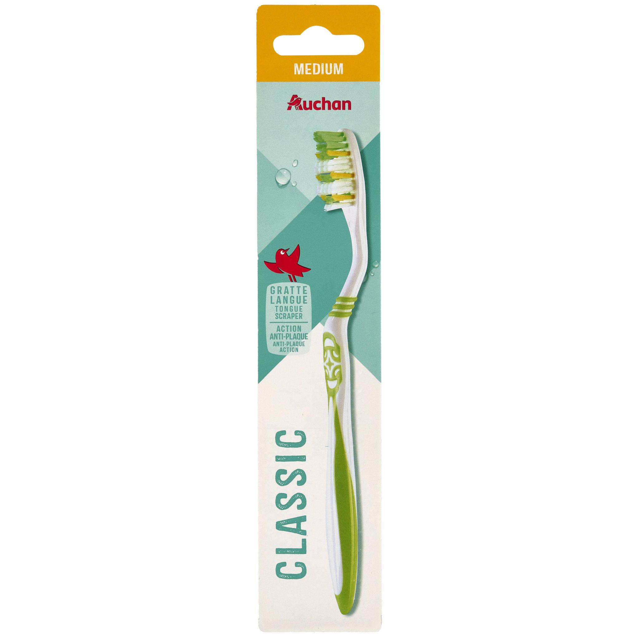 Voir la diapositive 4 : AUCHAN Brosses à dents classic medium 1 pièce
