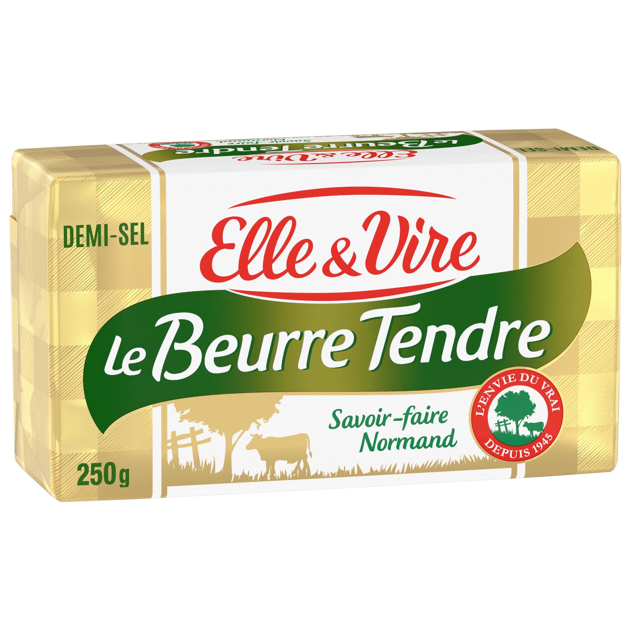 ELLE & VIRE Beurre demi-sel tendre 80%MG 250g