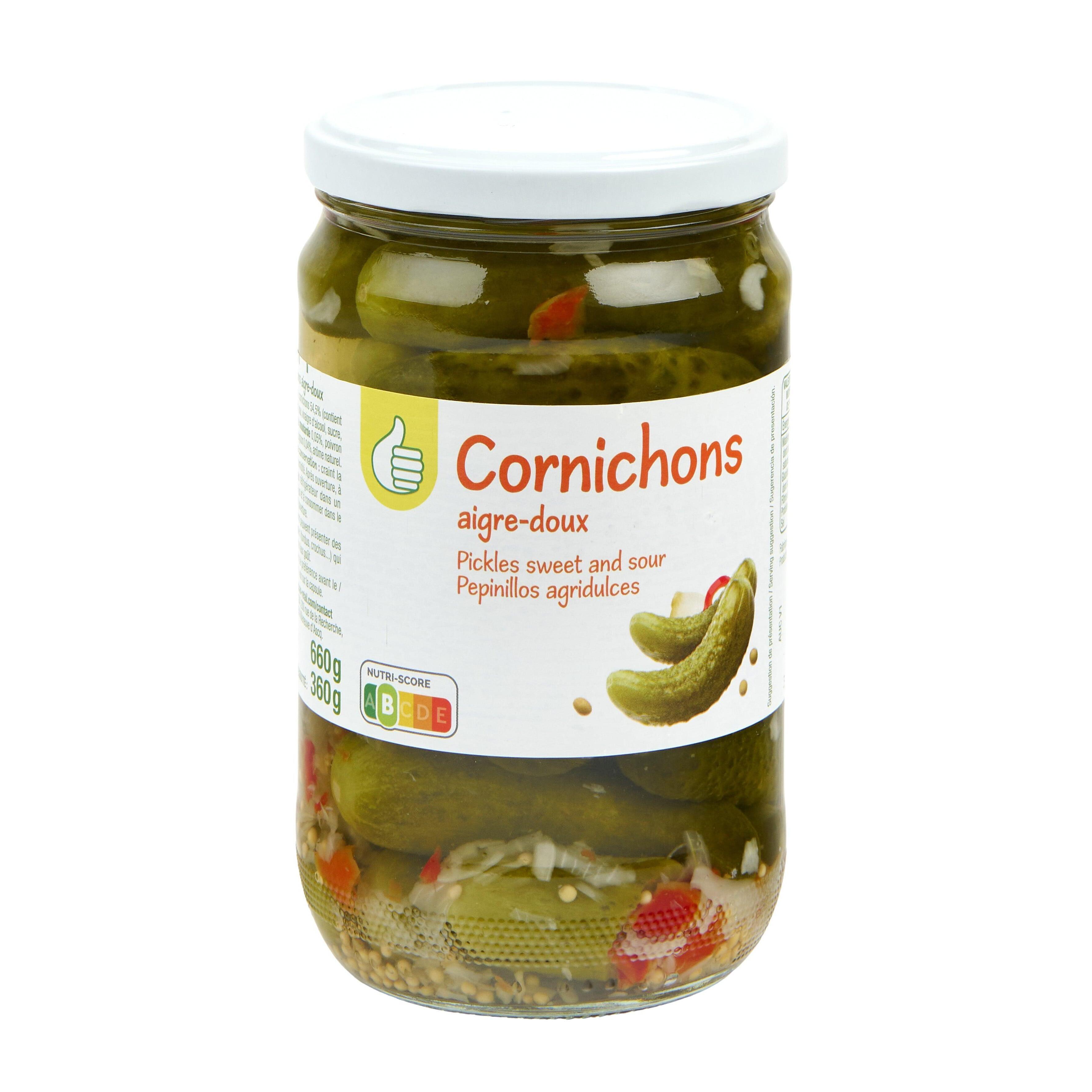 Voir la diapositive 2 : POUCE Cornichons aigre-doux 360G