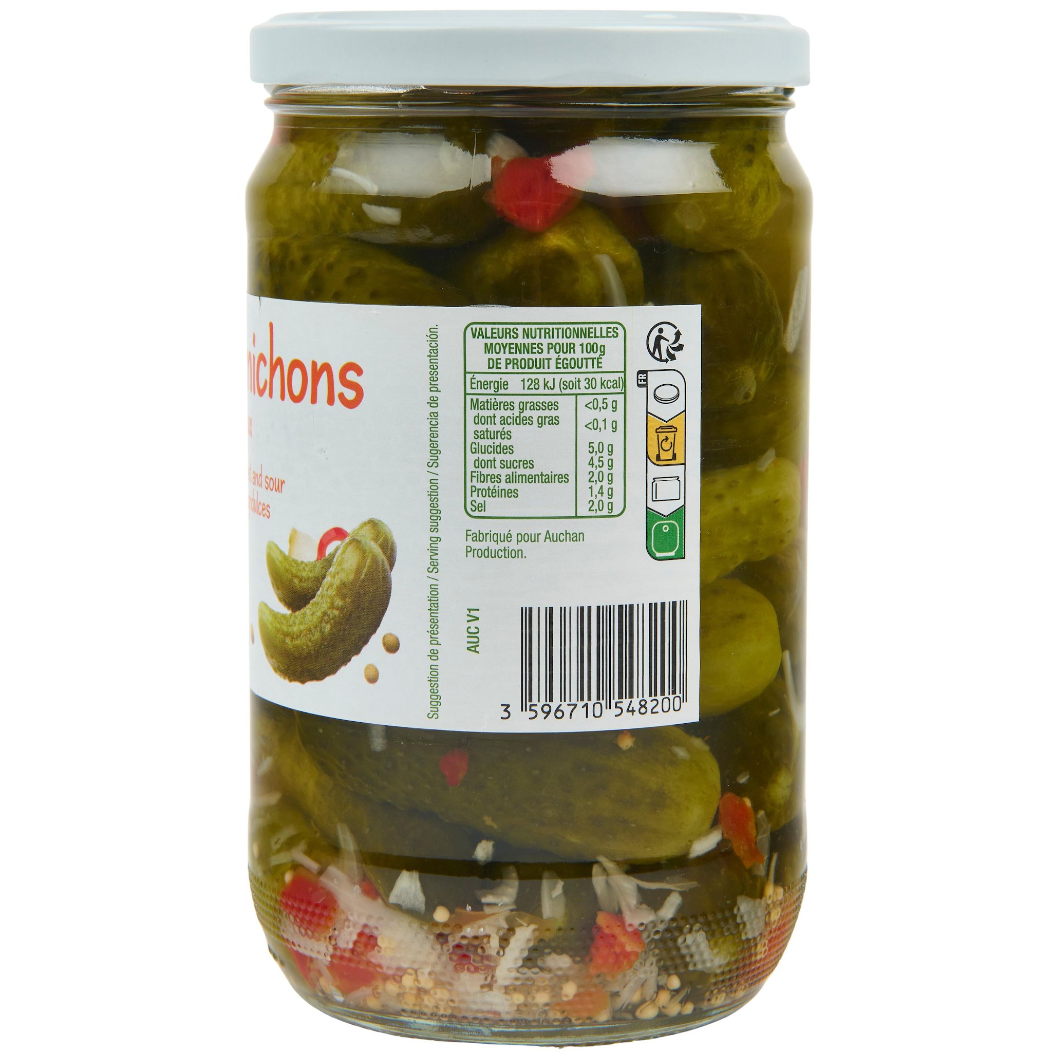 Voir la diapositive 3 : POUCE Cornichons aigre-doux 360G