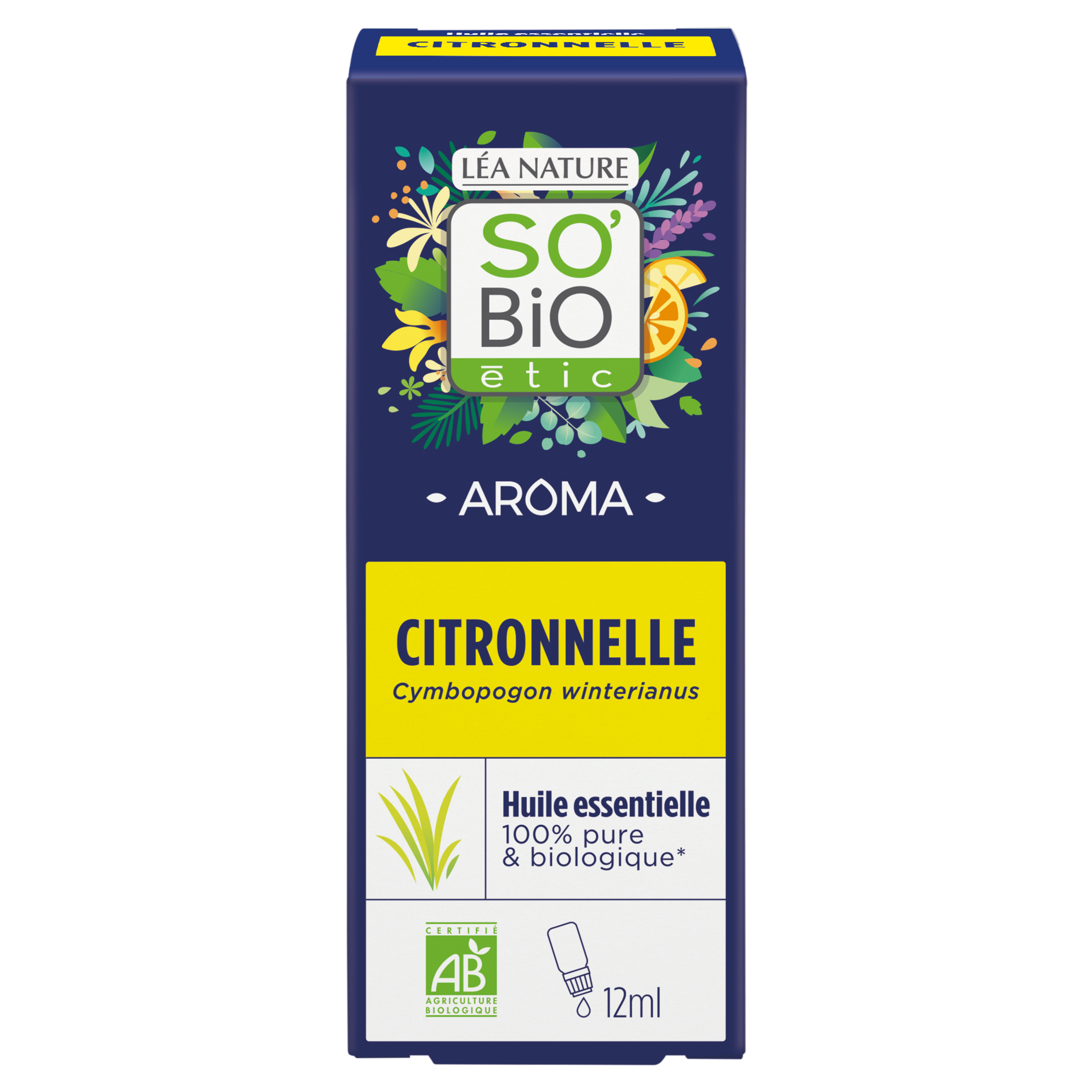 SO BIO ETIC Huile essentielle biologique à la citronnelle 12ml