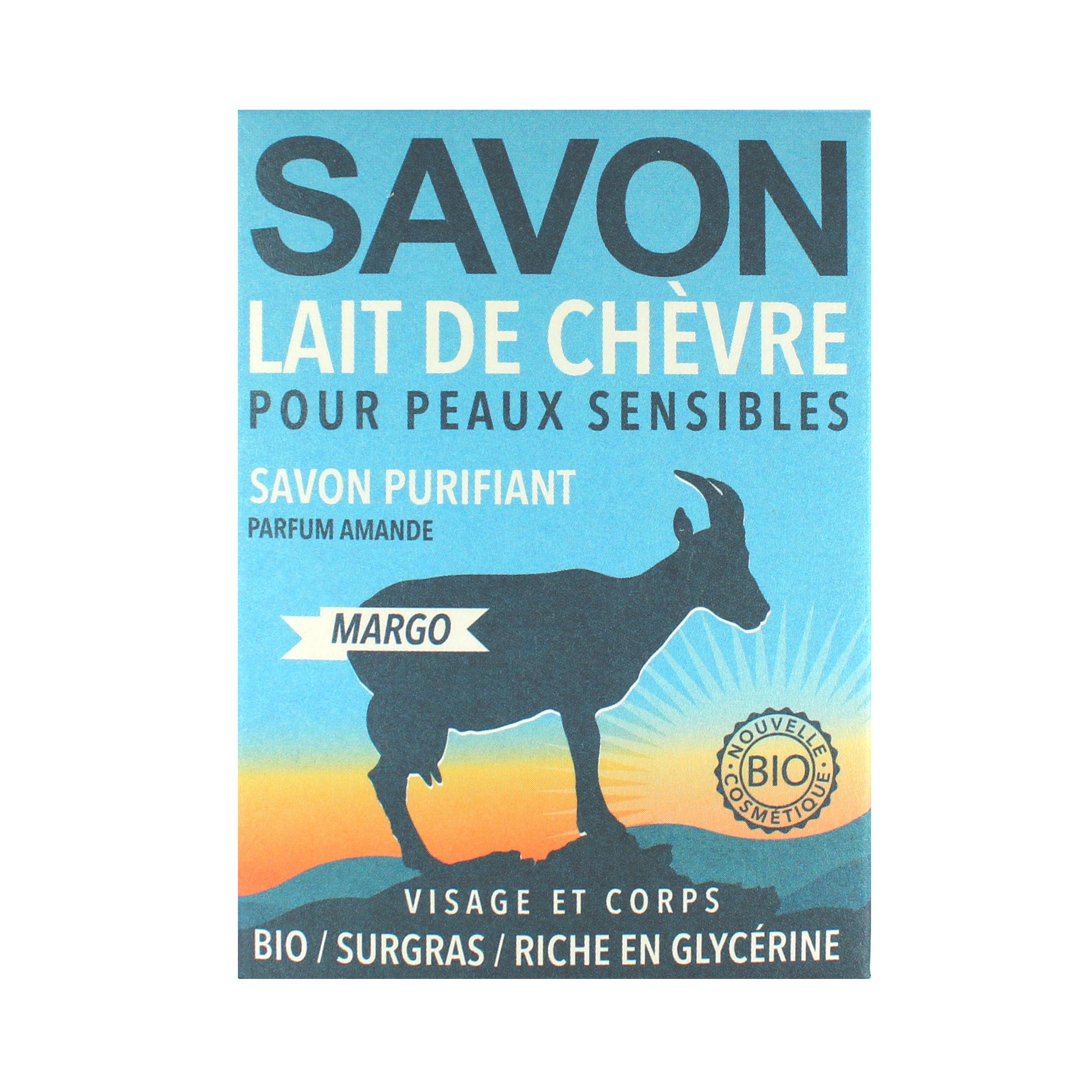 Voir la diapositive 2 : GAIIA Savon au lait de chèvre purifiant parfum amande visage et corps pour peaux sensibles 150g