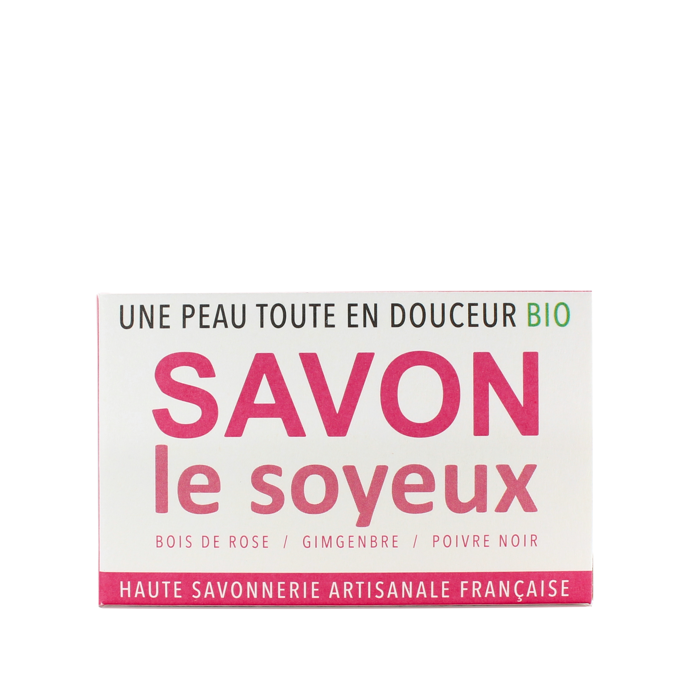 GAIIA Savon le soyeux bois de rose , gingembre , poivre noir haute savonnerie artisanale française 100g