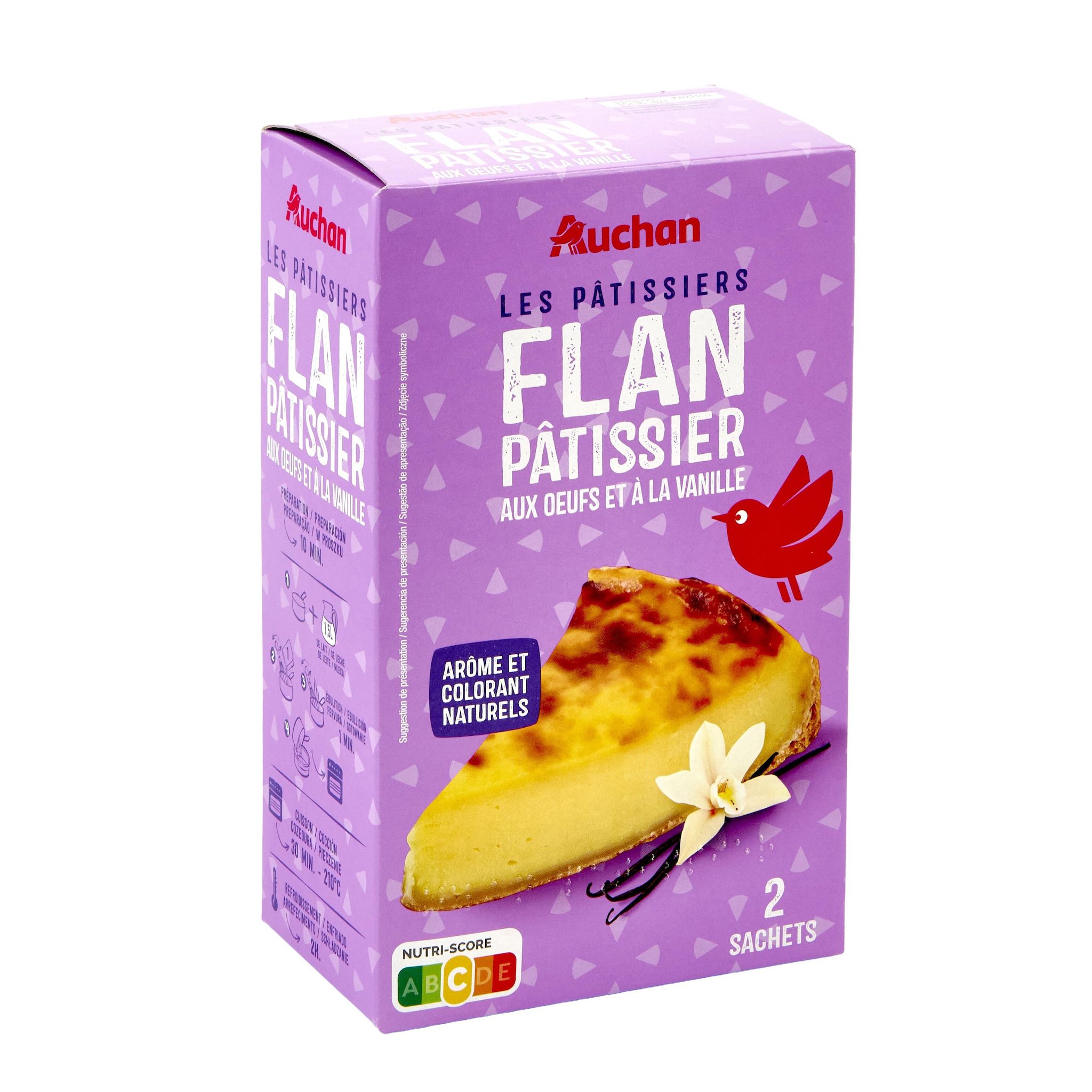 Voir la diapositive 3 : AUCHAN Préparation pour flan pâtissier aux oeufs et à la vanille 2x360g