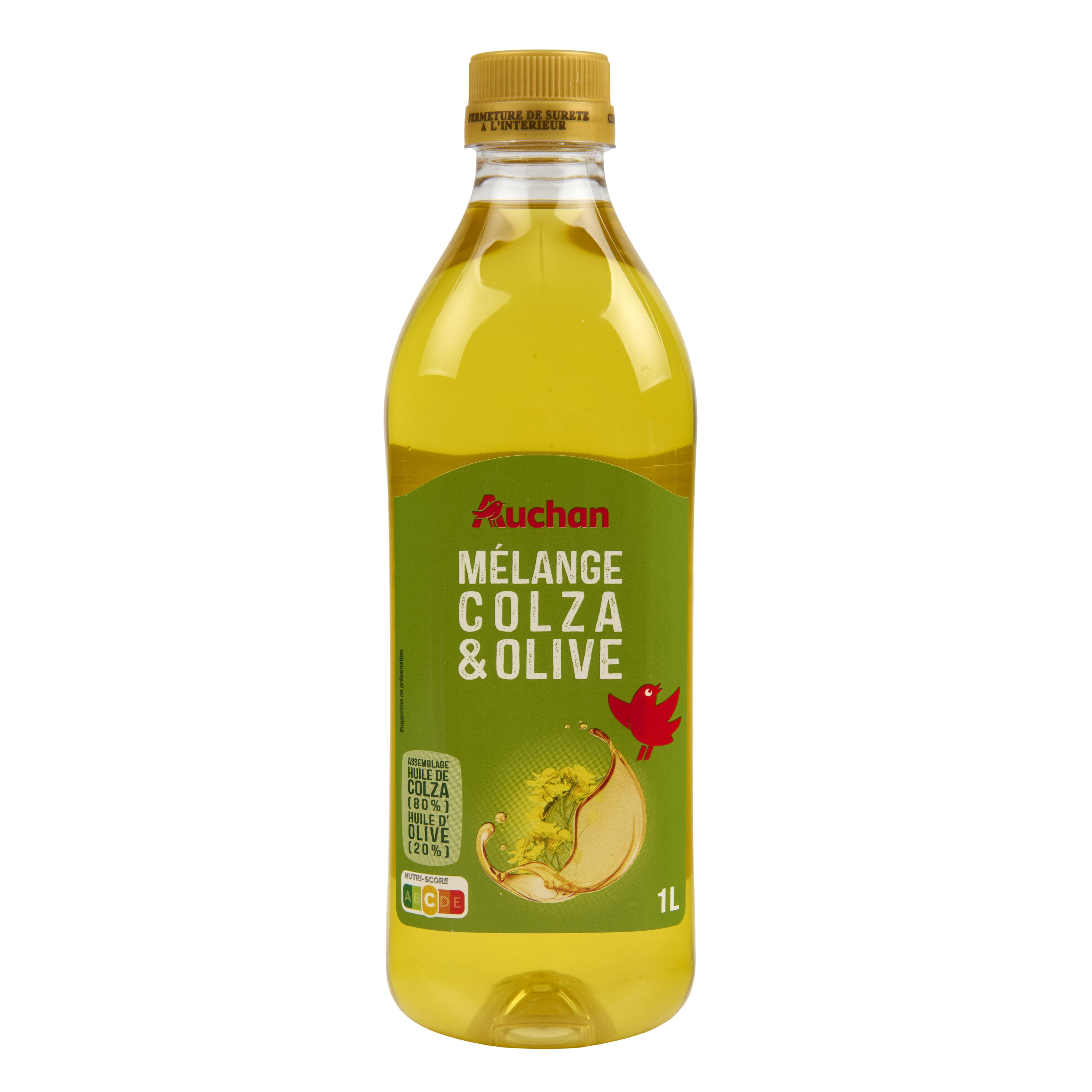 Voir la diapositive 3 : AUCHAN Mélange huile colza et olive 1l