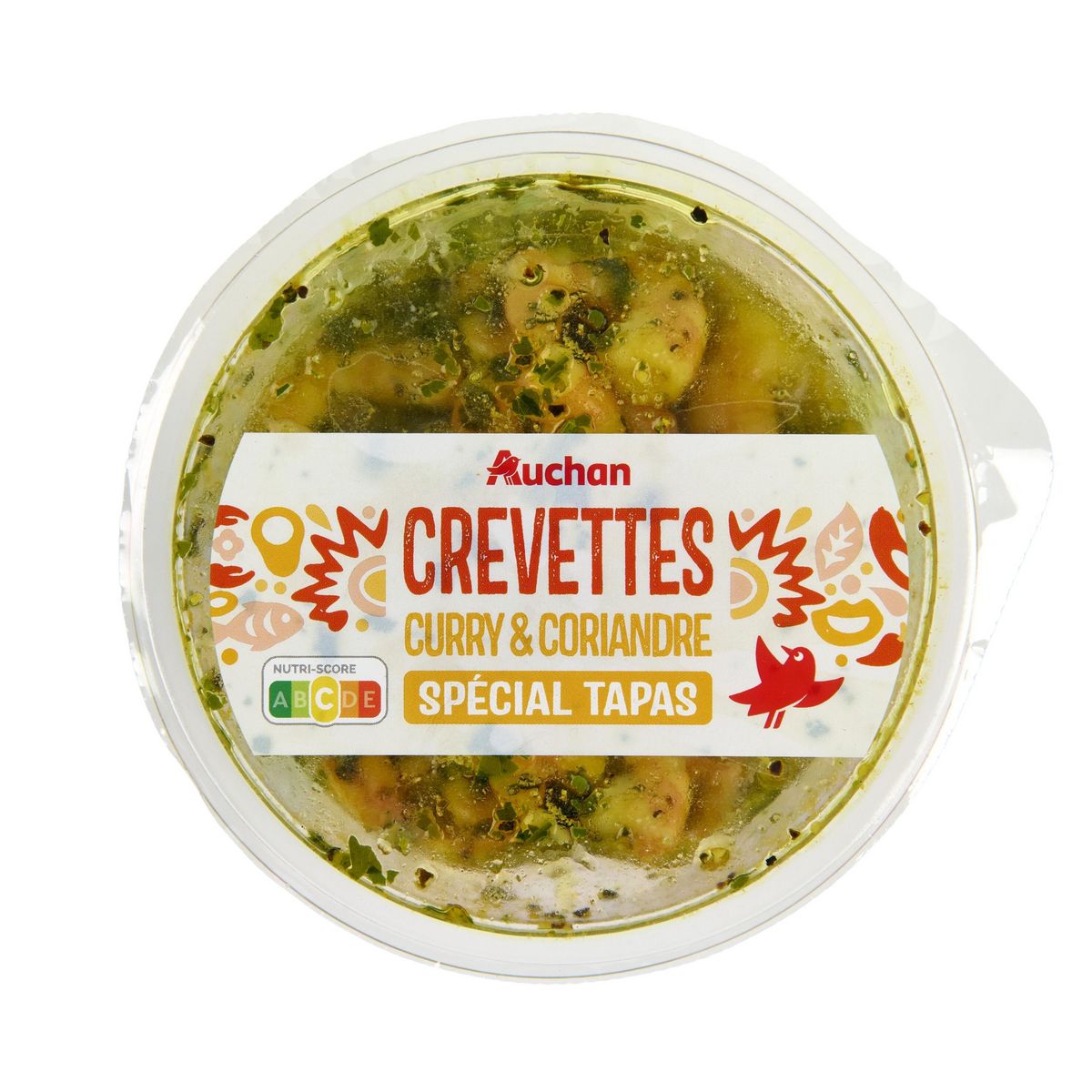 AUCHAN Crevettes curry et coriandre 100g