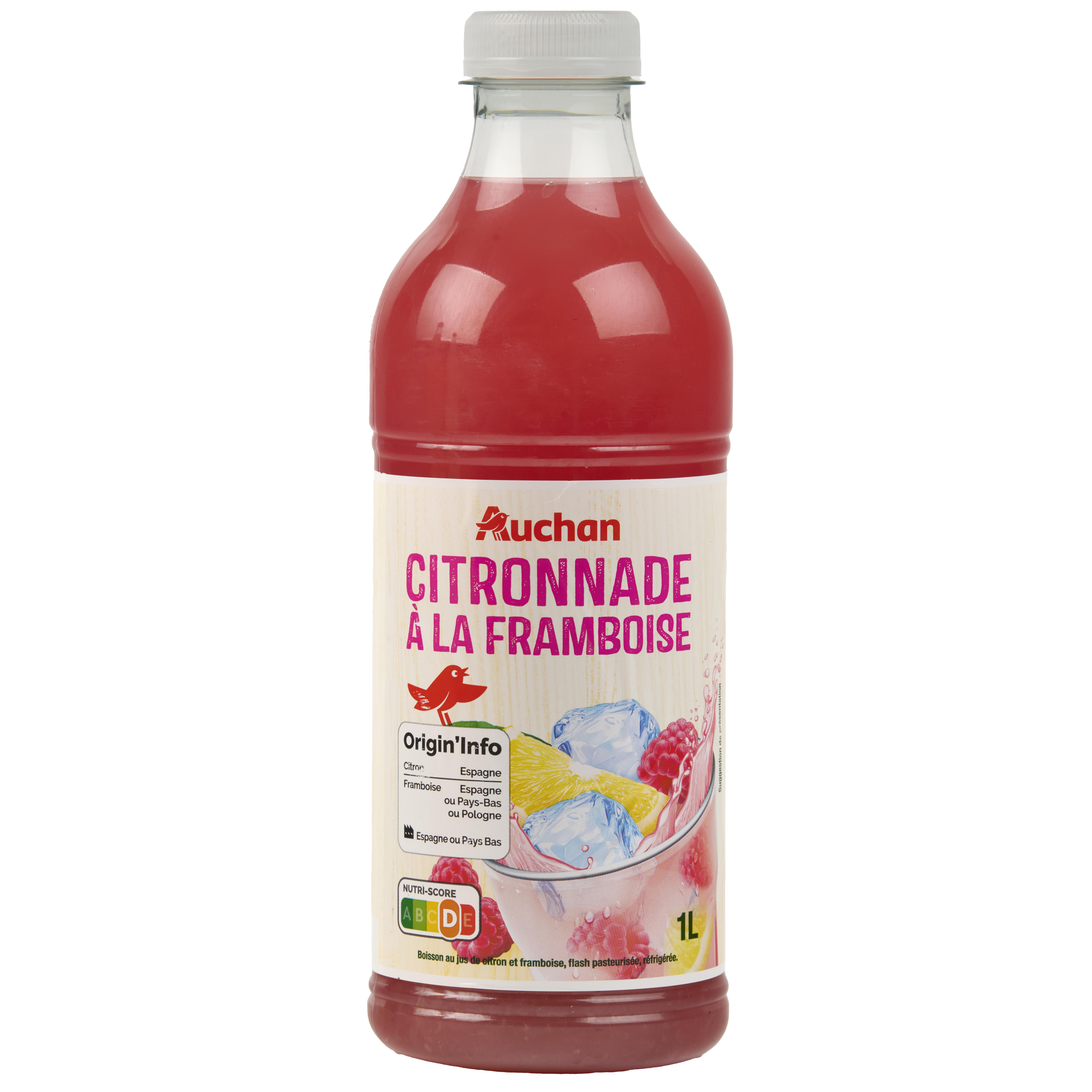 AUCHAN Citronnade à la framboise 1l