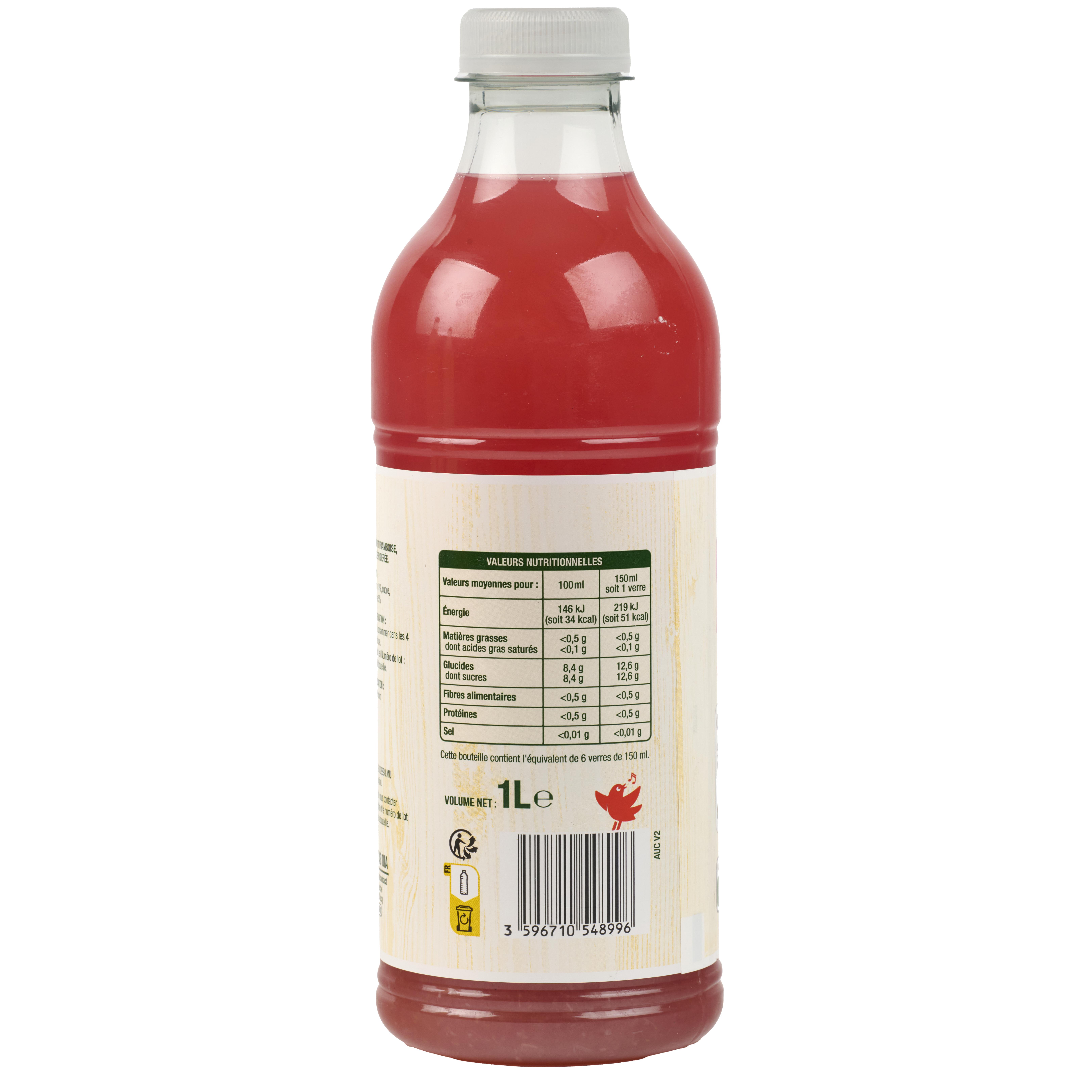Voir la diapositive 2 : AUCHAN Citronnade à la framboise 1l