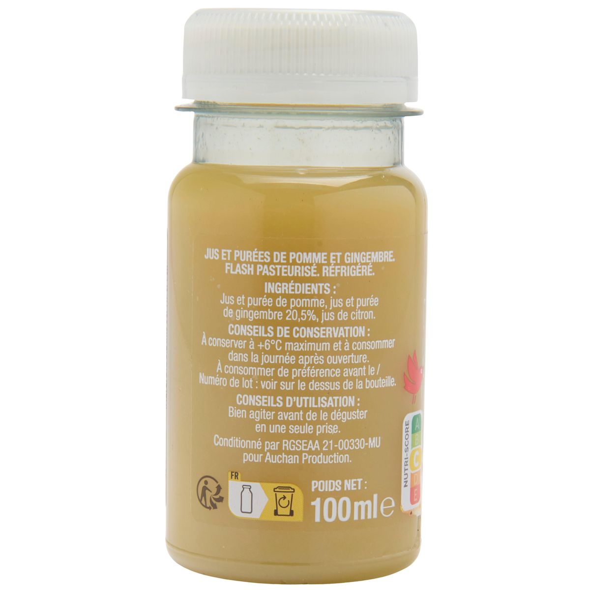 AUCHAN Shot gingembre 100ml