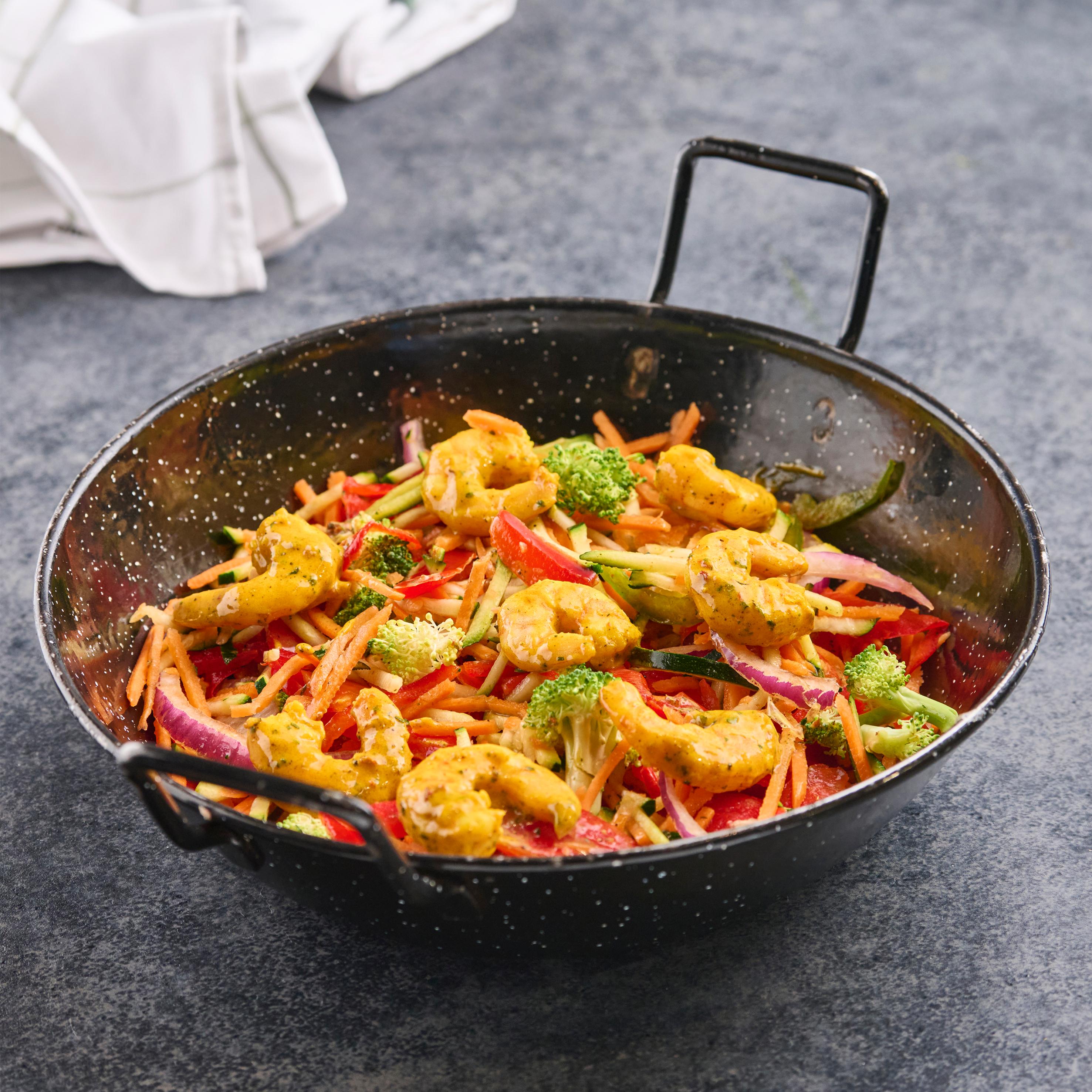 MON POISSONNIER Wok de crevettes marinade à l'indienne 560 g à 700 g