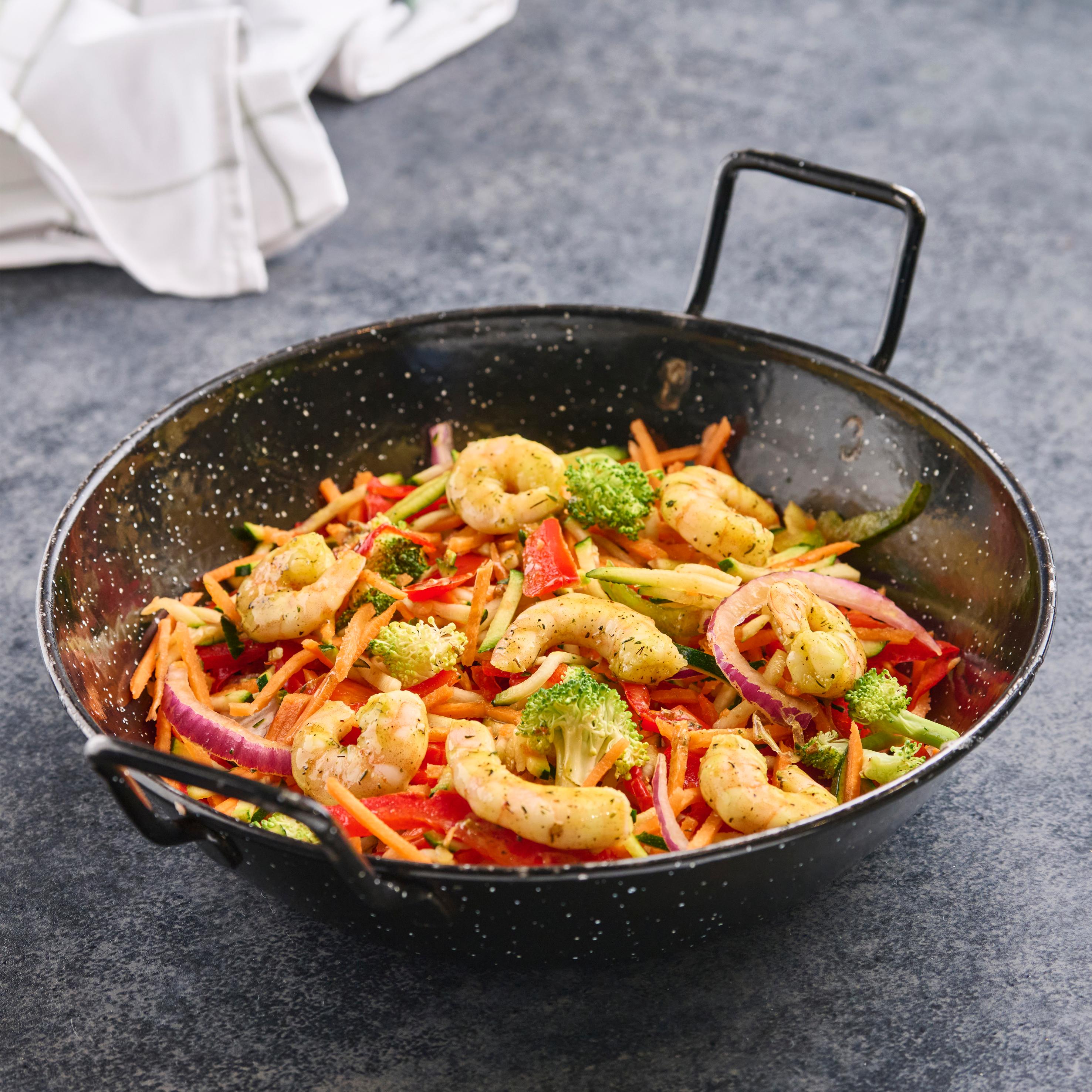 MON POISSONNIER Wok de crevettes marinade maître d'hôtel 650 g à 730 g
