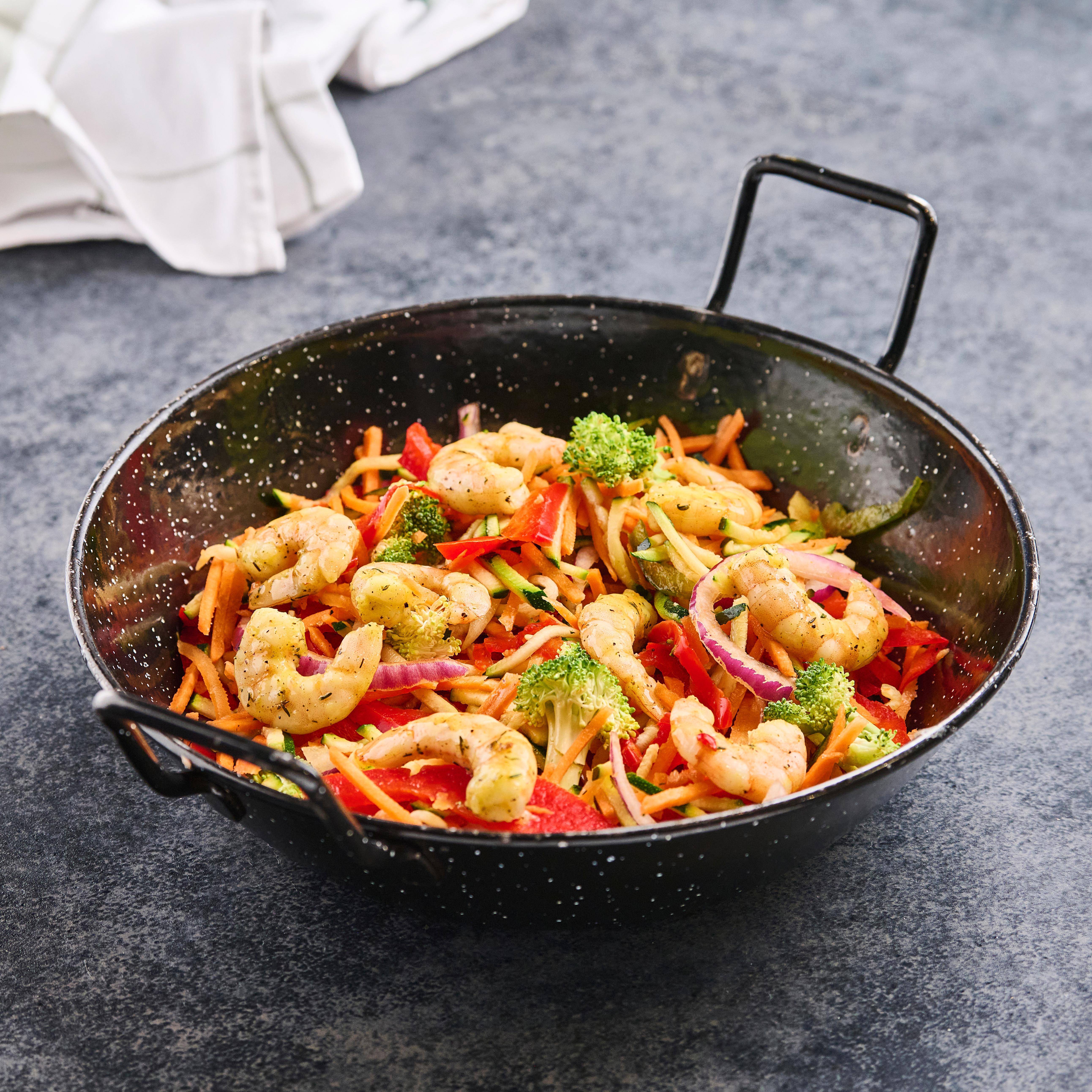 MON POISSONNIER Wok de crevettes marinade thym citron 3 portions 560 g à 700 g