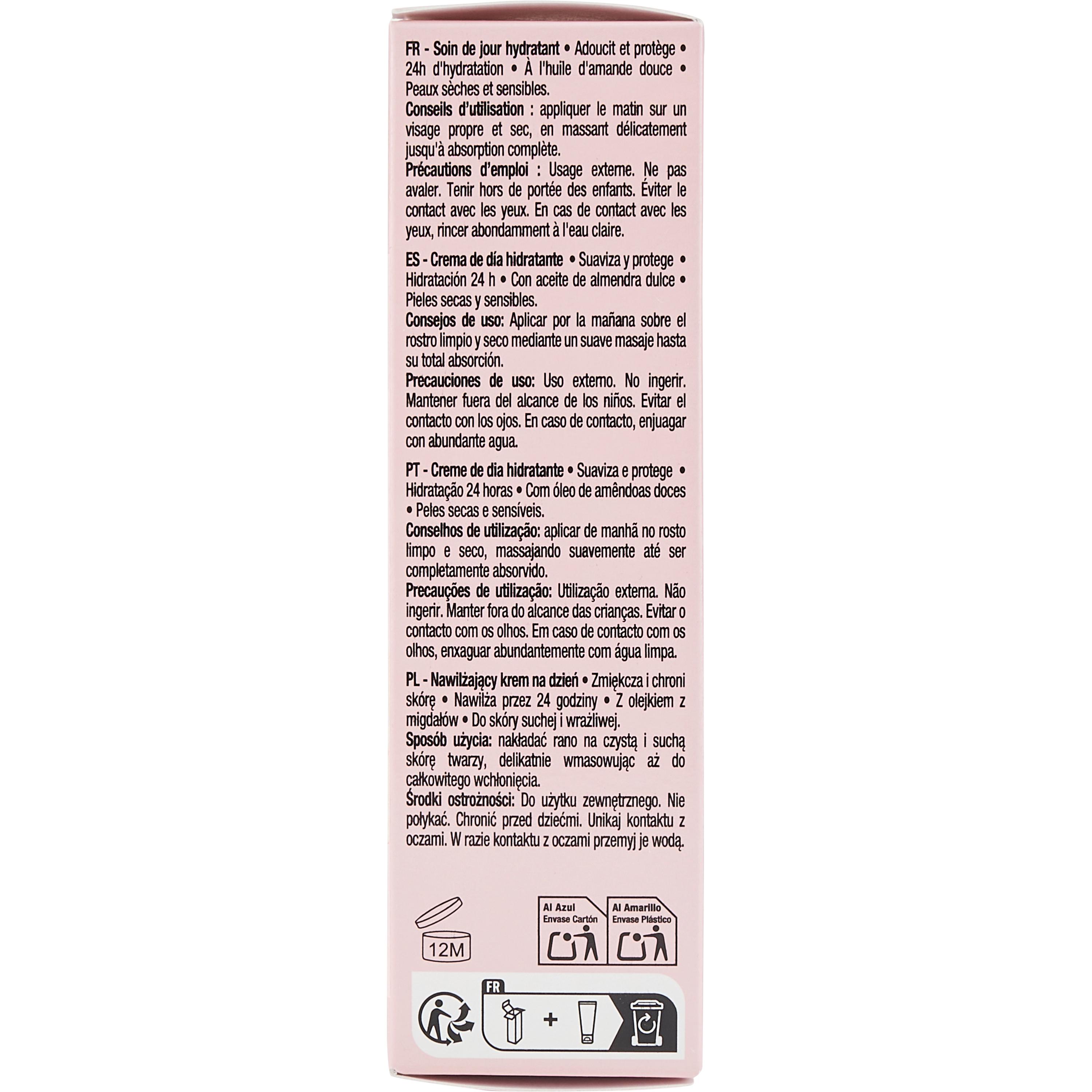 Voir la diapositive 4 : COSMIA Soin de jour hydratant à l'huile d'amande douce pour peaux sèches et sensibles 50ml
