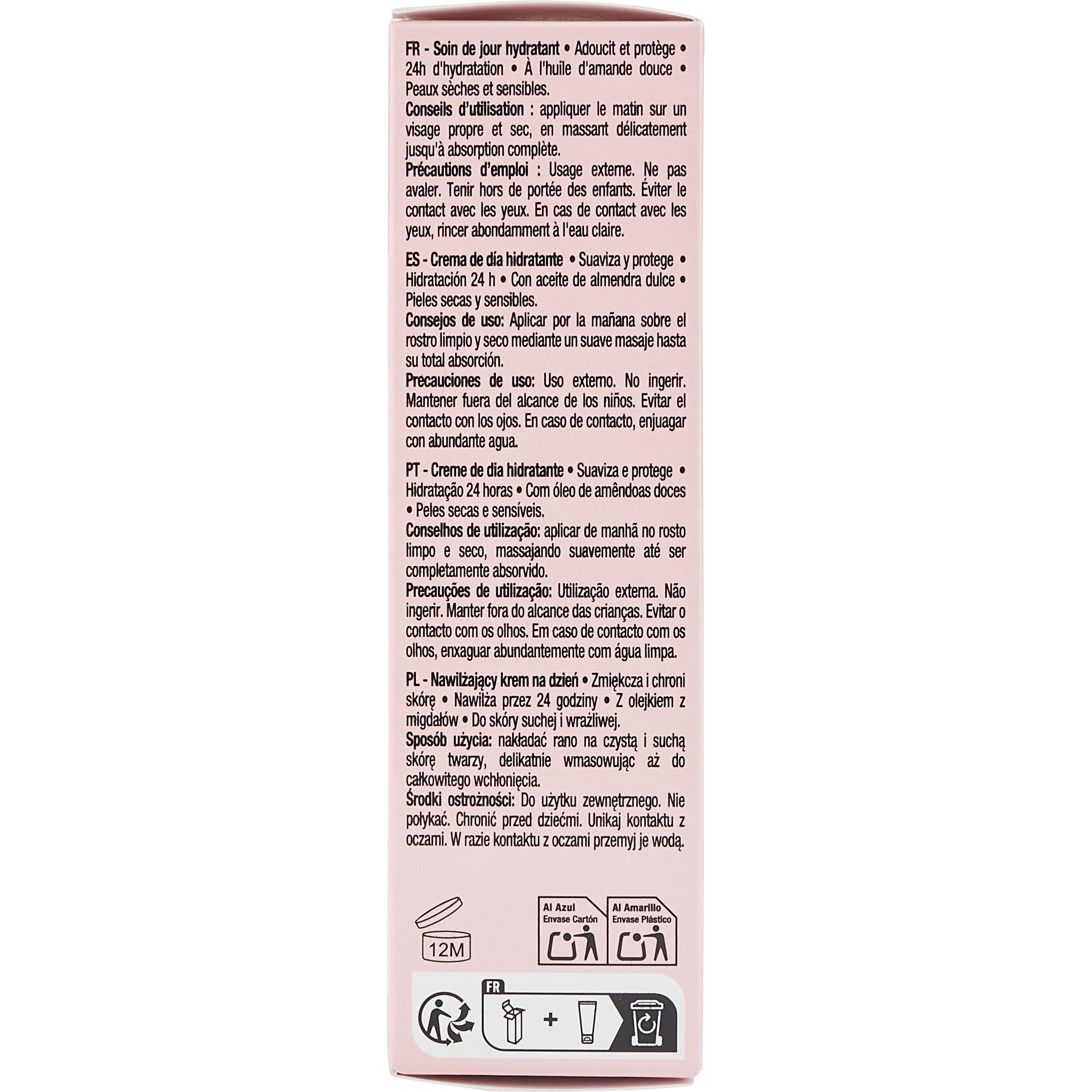Voir la diapositive 5 : COSMIA Soin de jour hydratant à l'huile d'amande douce pour peaux sèches et sensibles 50ml